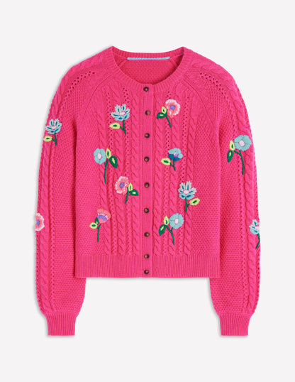 Liv Embroidered Cable Cardigan-Pink Peony-5
