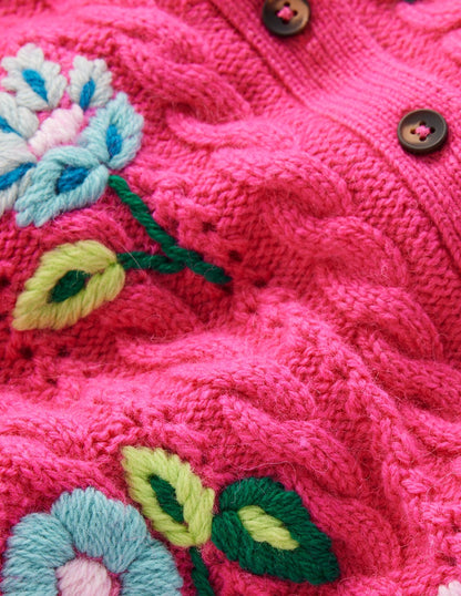 Liv Embroidered Cable Cardigan-Pink Peony-6
