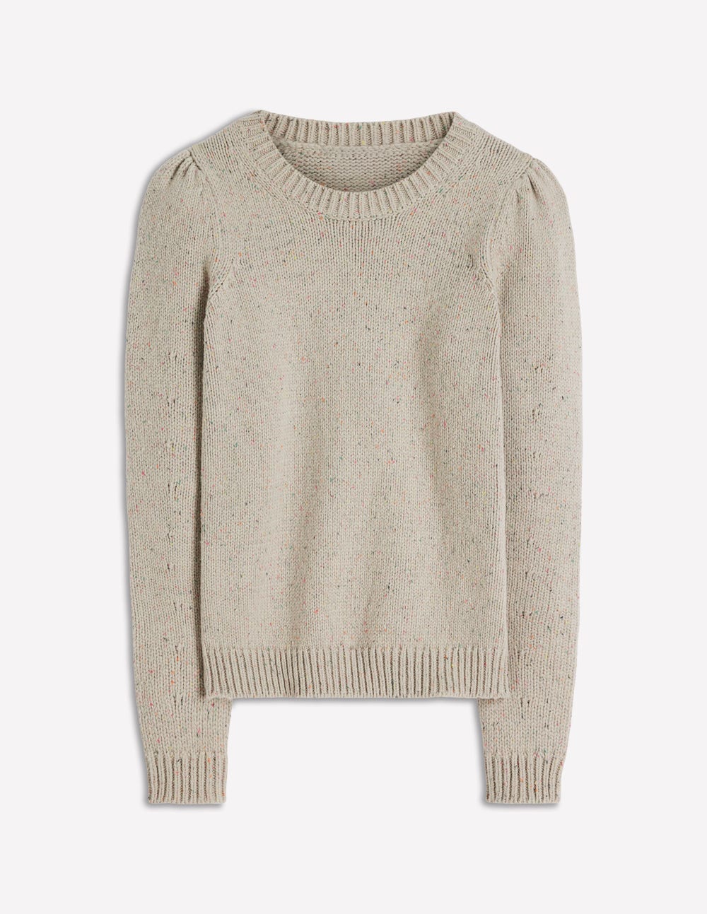 Davina Puff Sleeve Jumper-Ivory, Nep