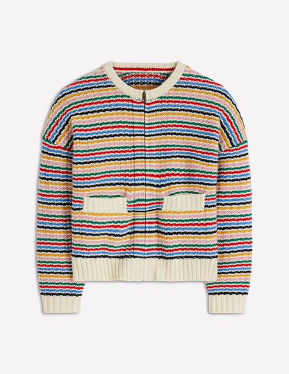 Maya Zip-up Jacket-Ivory, Rainbow-7