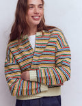 Maya Zip-up Jacket-Ivory, Rainbow
