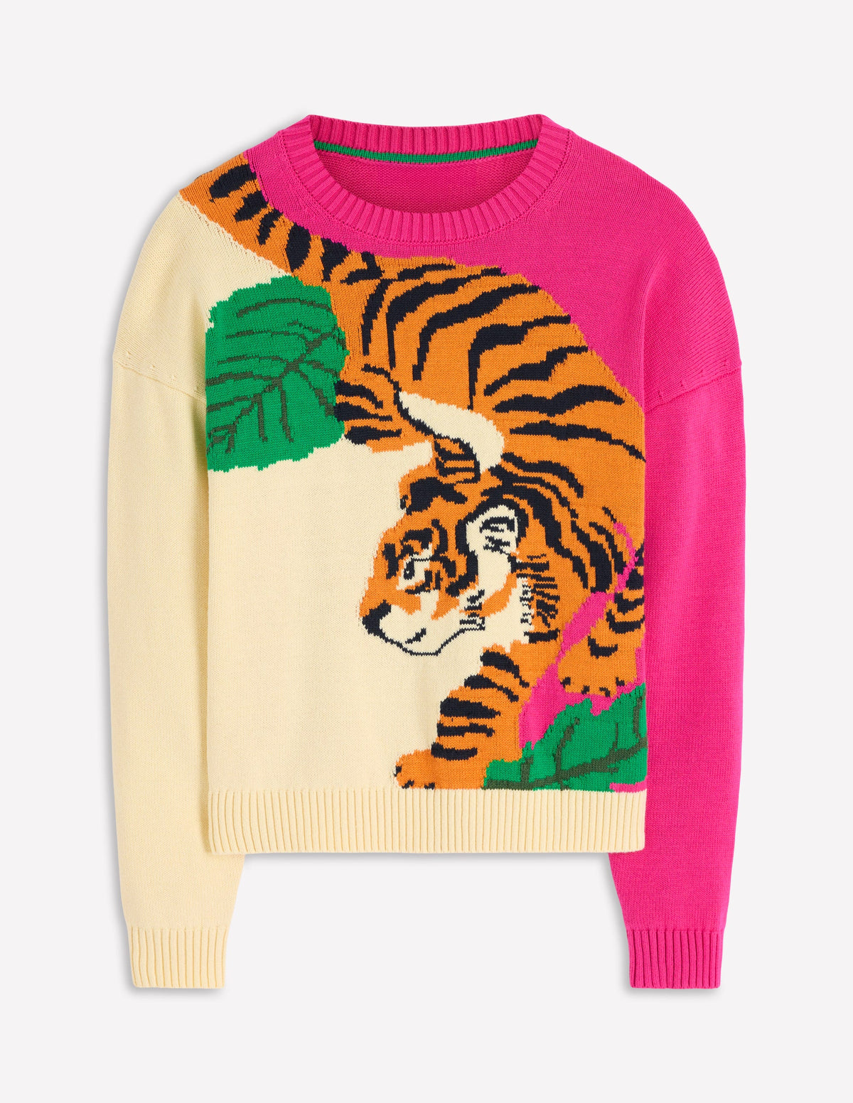 Novelty Jumper-Warm Ivory and Pink Tiger - Image 7