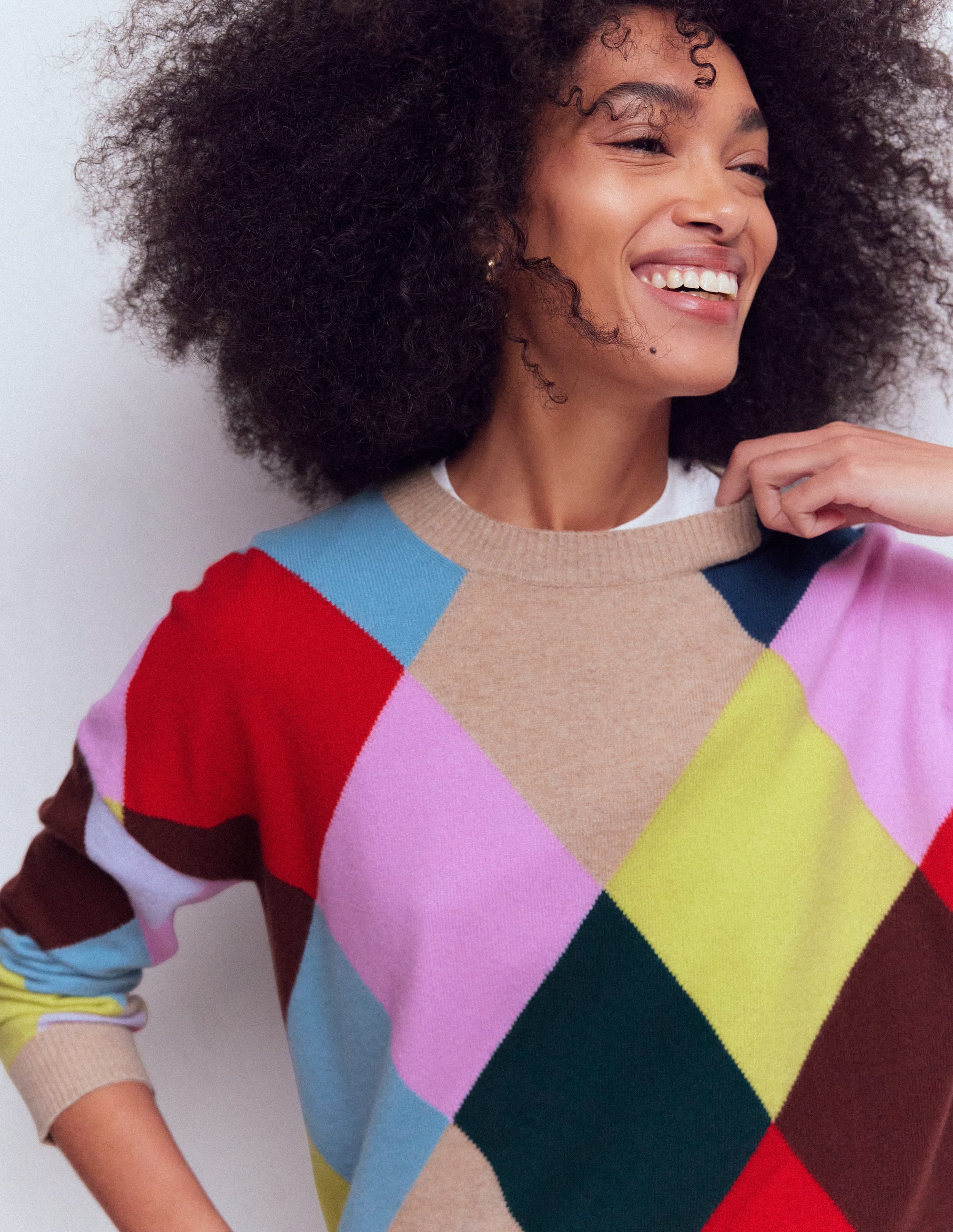 Anastasia Cashmere Jumper-Multi Harlequin Jumper - Image 2