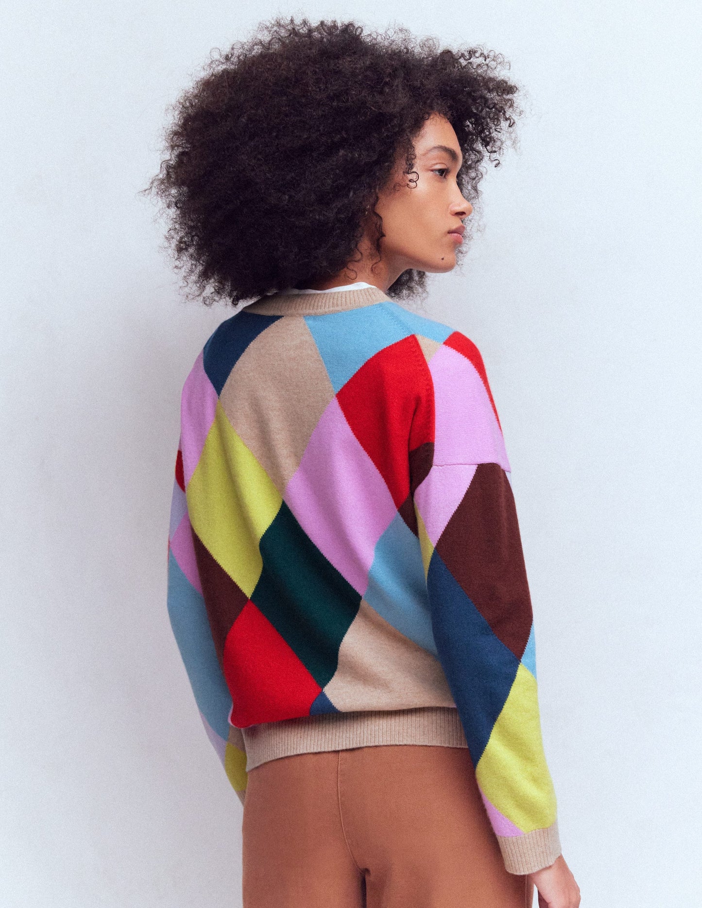 Anastasia Cashmere Jumper-Multi Harlequin Jumper