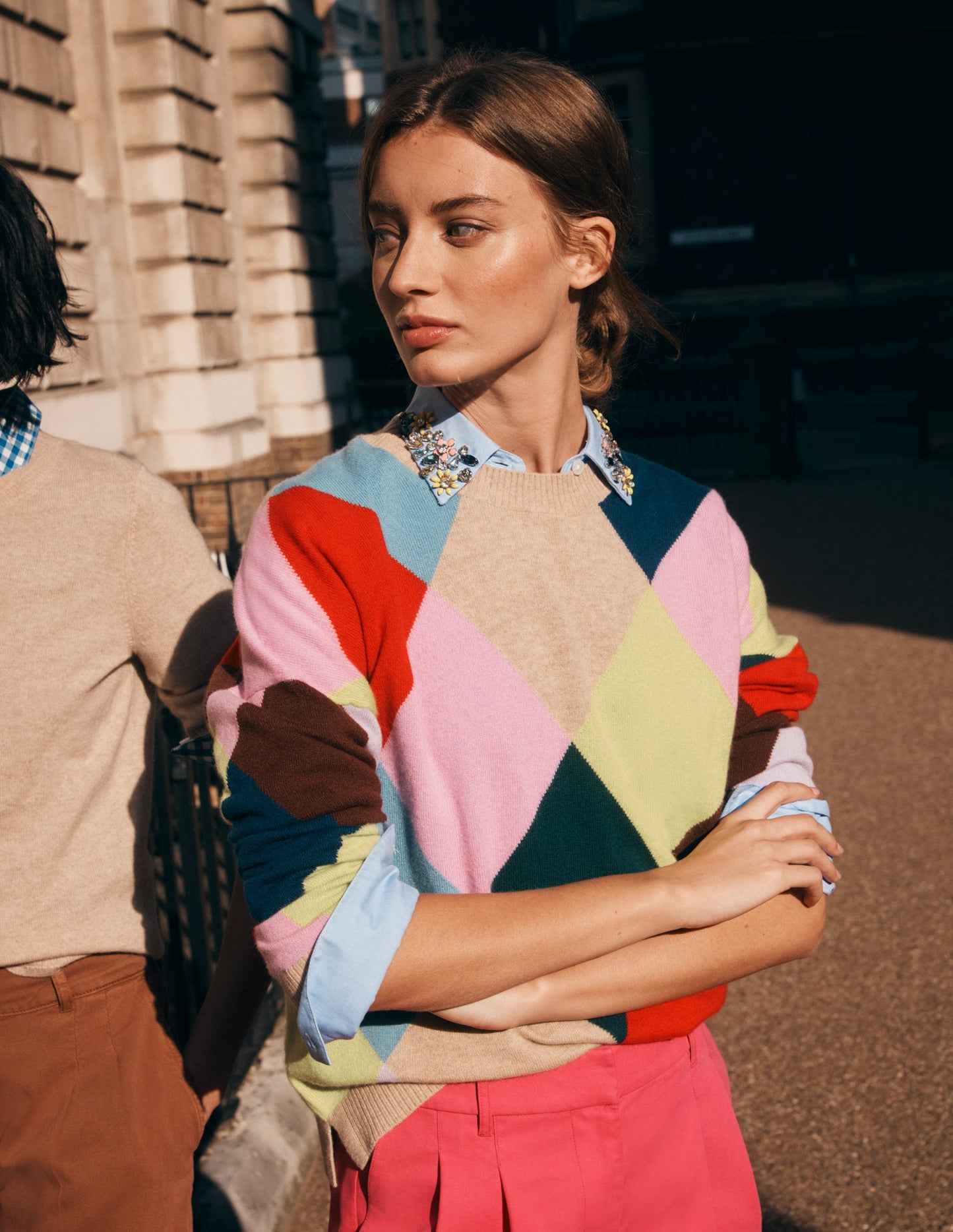 Anastasia Cashmere Jumper-Multi Harlequin Jumper