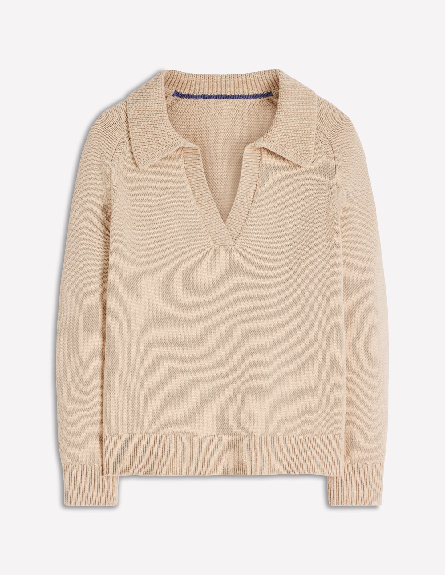 Cotton Henley Jumper-Almond Peach