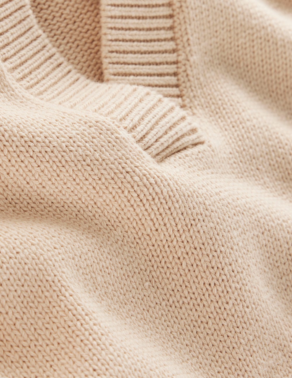 Cotton Henley Jumper-Almond Peach-7