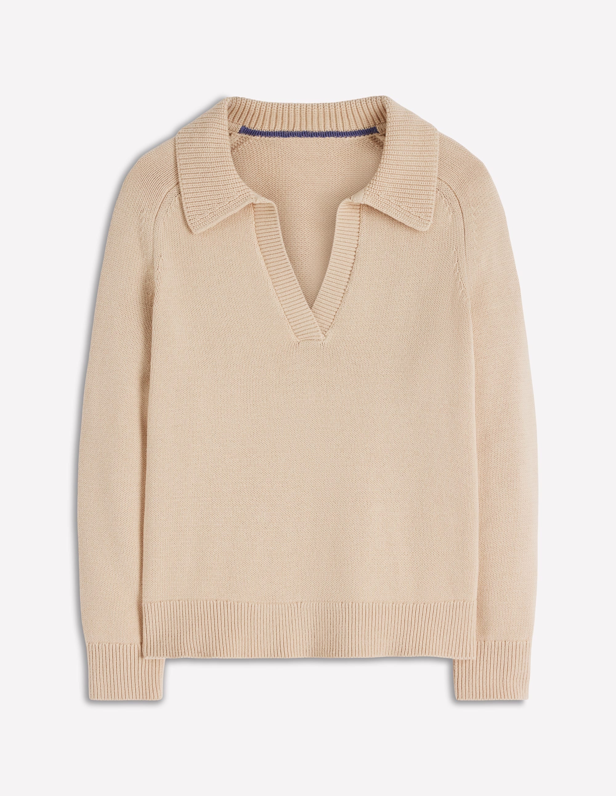 Cotton Henley Jumper-Almond Peach - Image 6