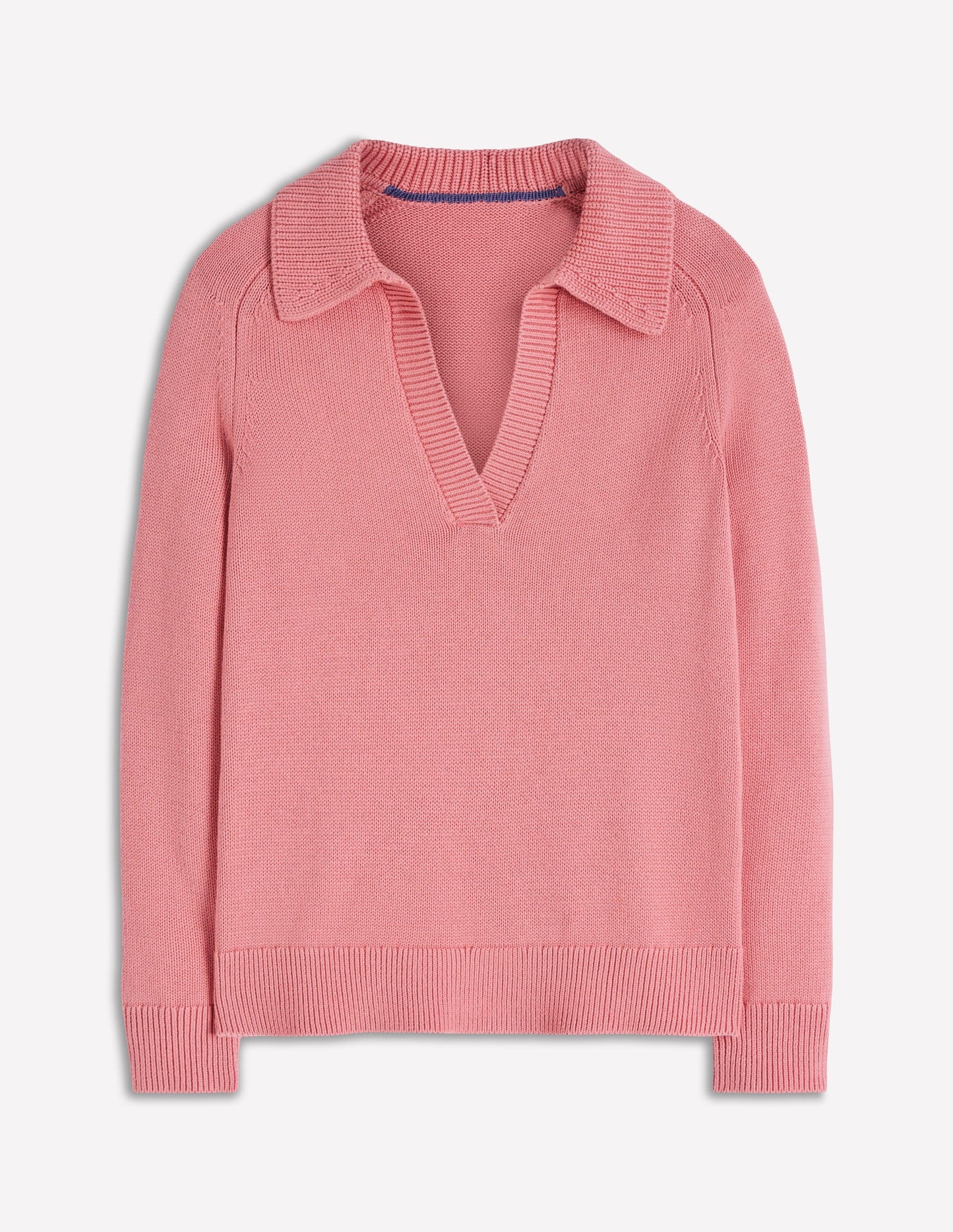 Cotton Henley Jumper-Dusty Rose