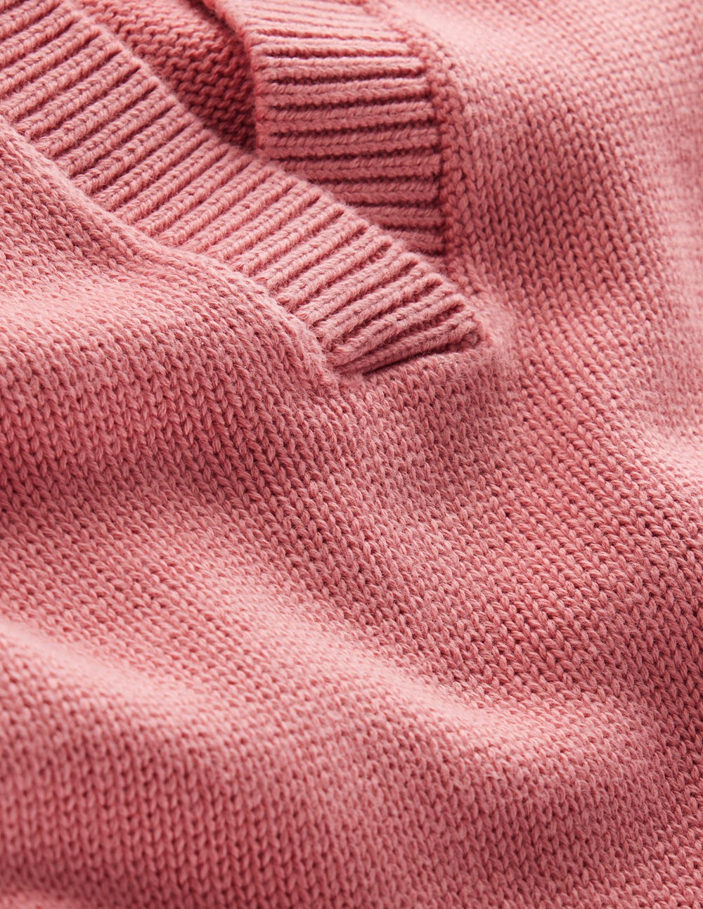 Cotton Henley Jumper-Dusty Rose