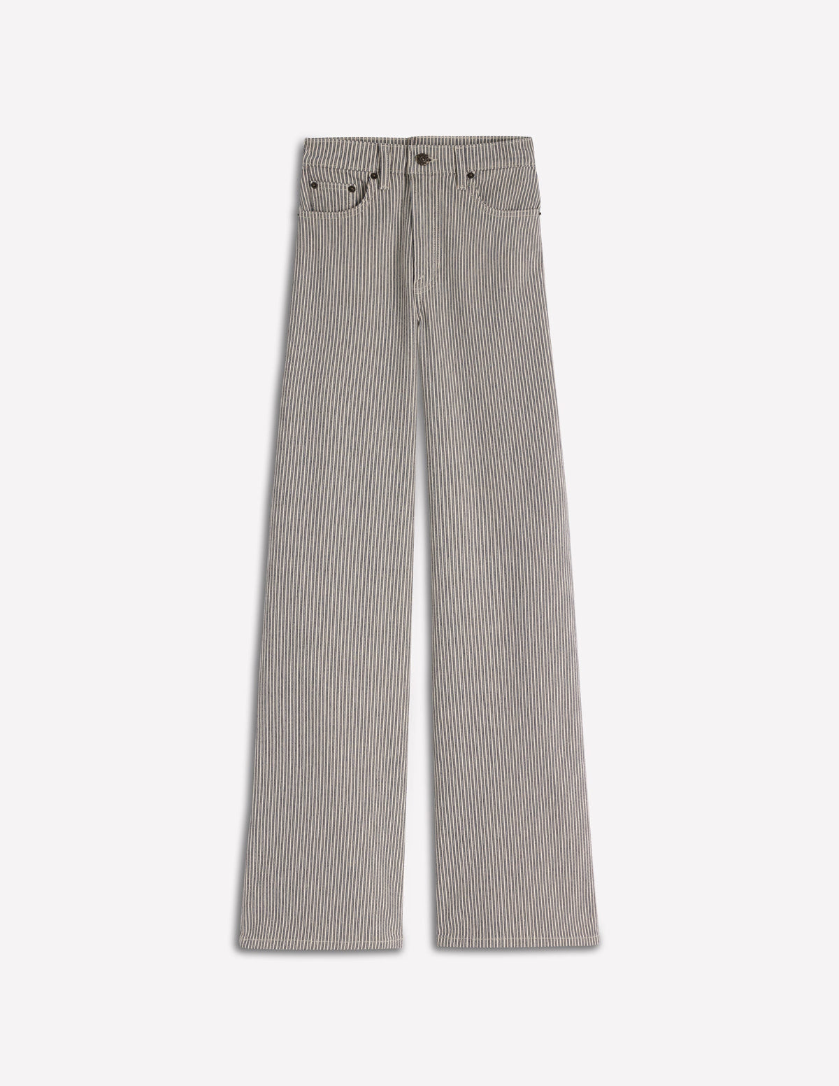 High Rise Wide Leg Jeans-Blue Stripe - Image 7