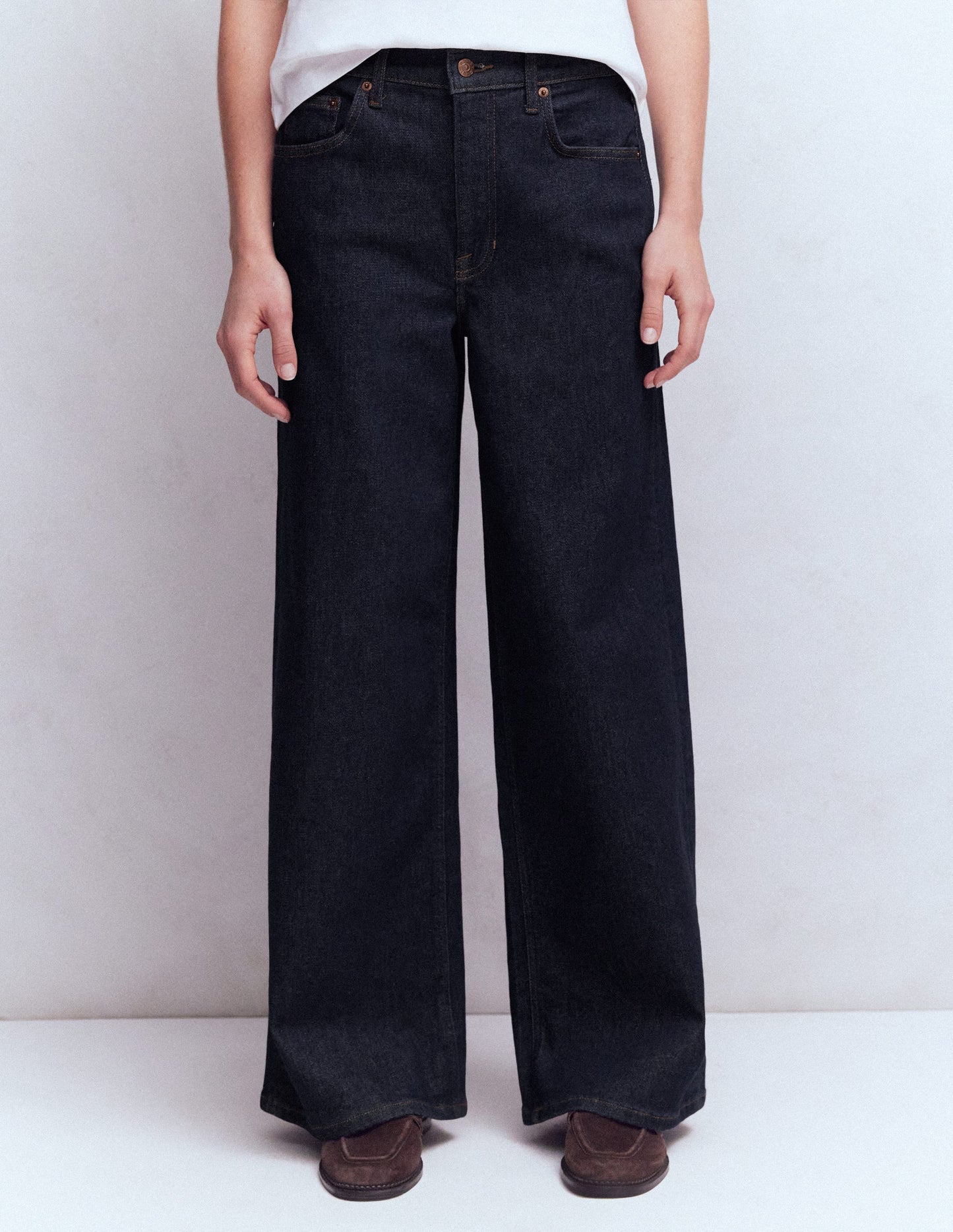 High Rise Wide Leg Jeans-Indigo Rinse