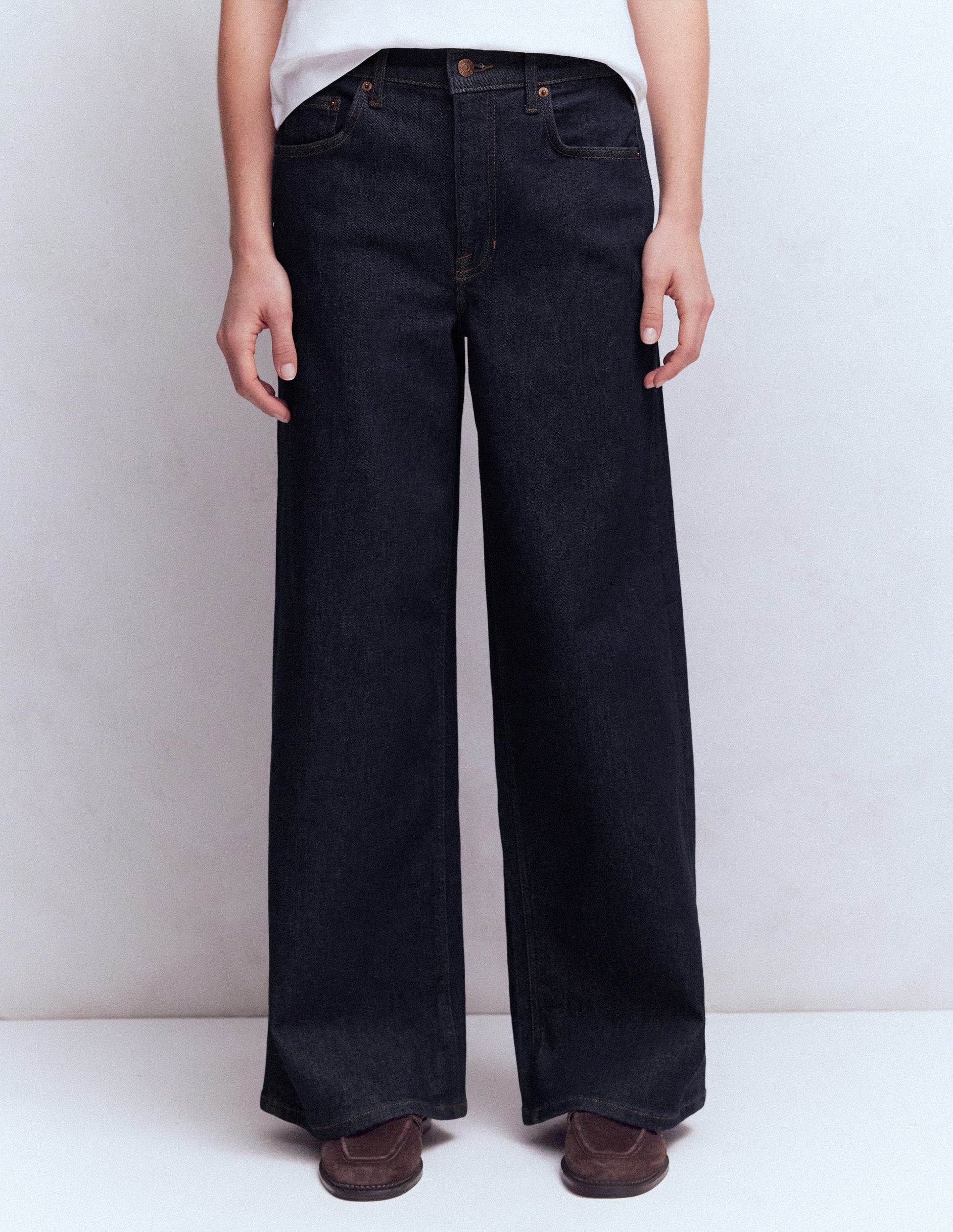 High Rise Wide Leg Jeans-Indigo Rinse-4