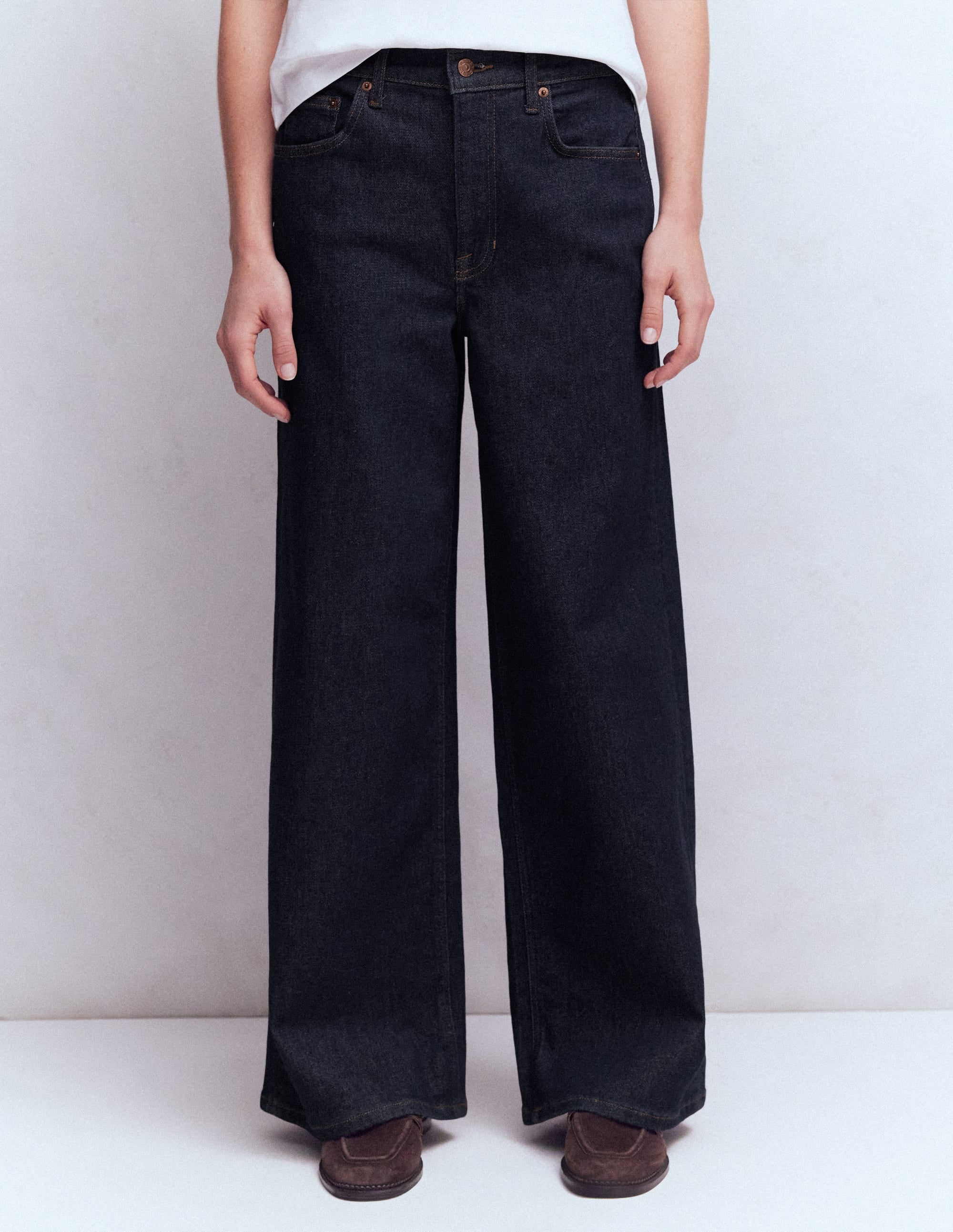 High Rise Wide Leg Jeans-Indigo Rinse - Image 4