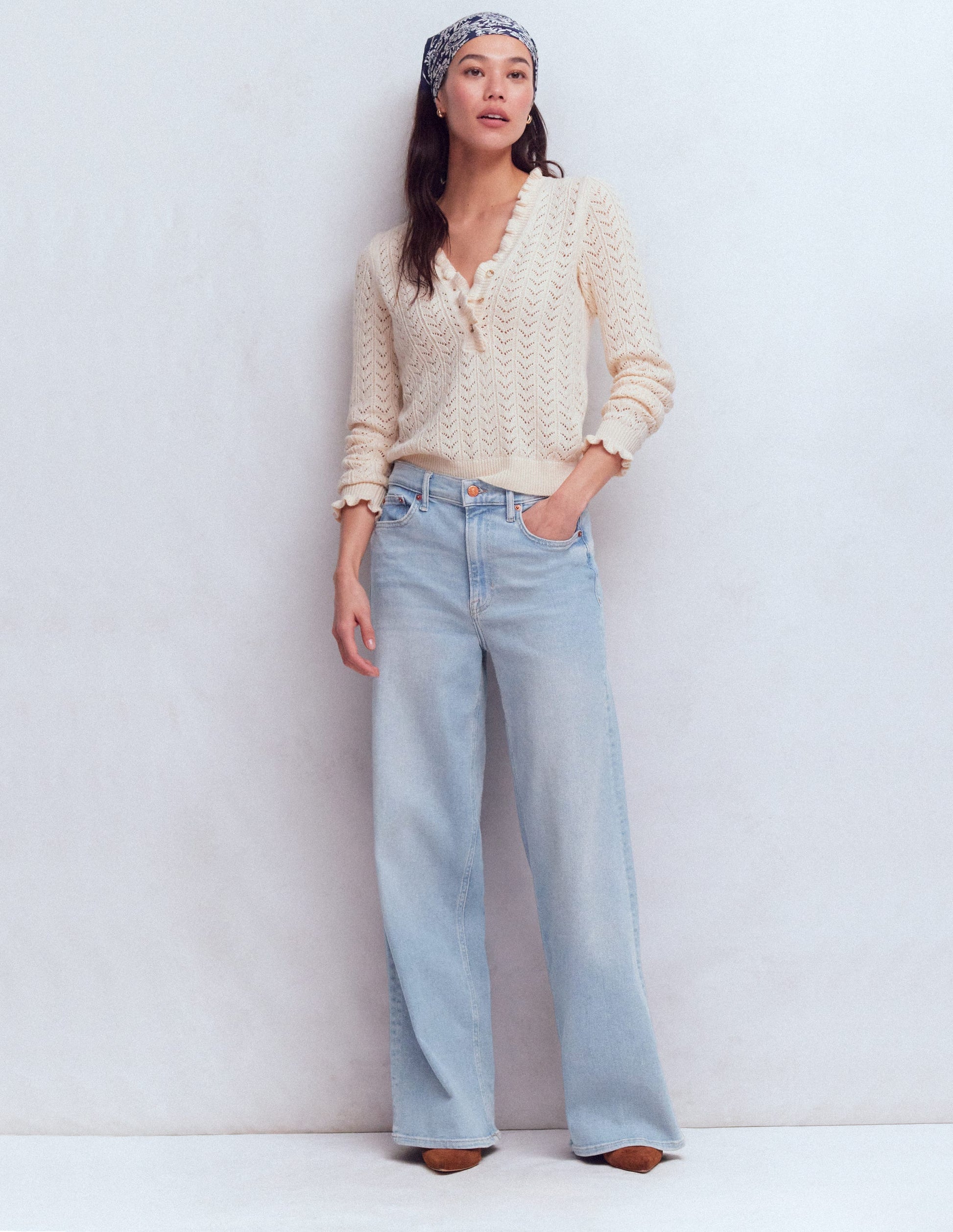 High Rise Wide Leg Jeans-Light Vintage-1