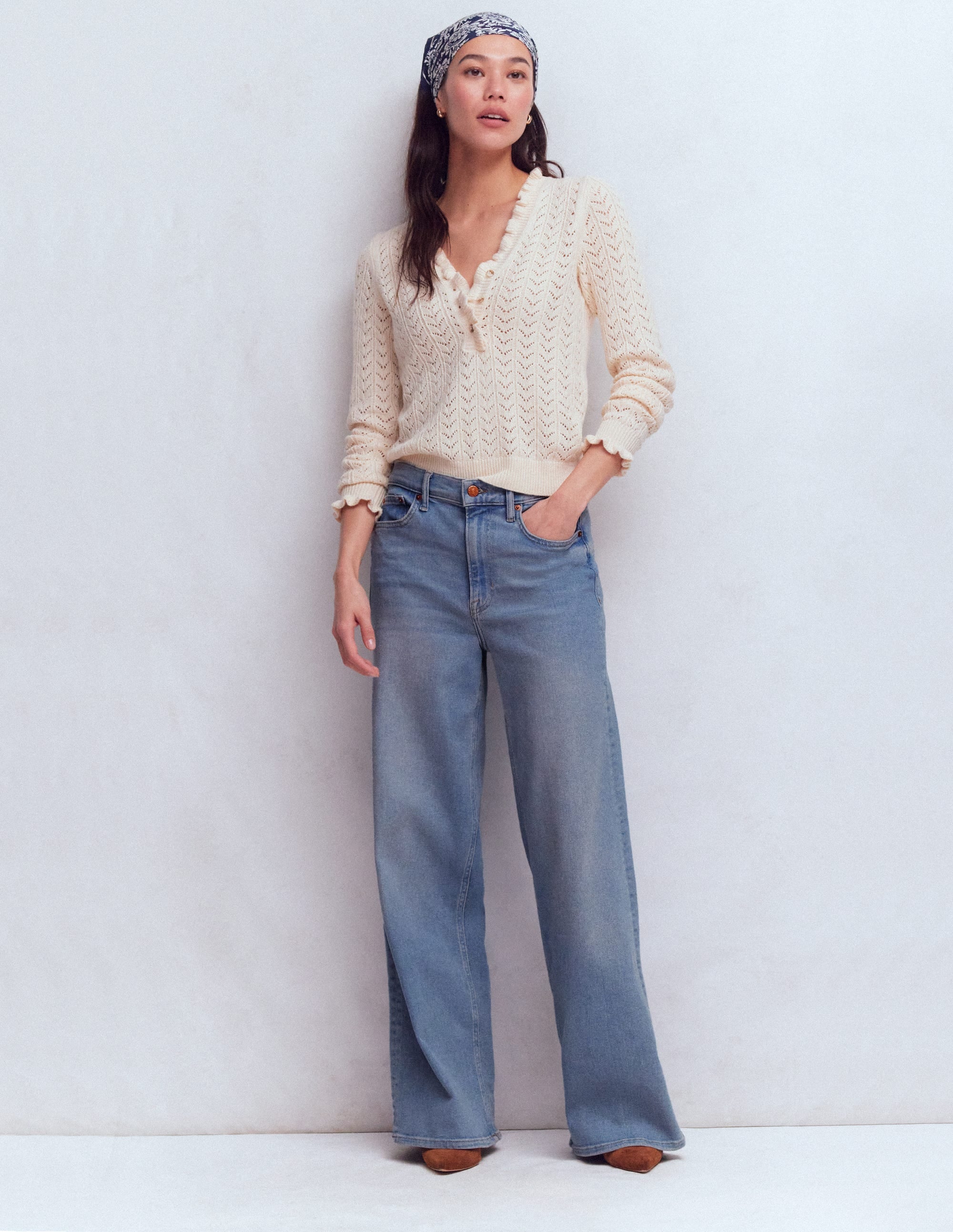 High Rise Wide Leg Jeans-Light Vintage - Image 1