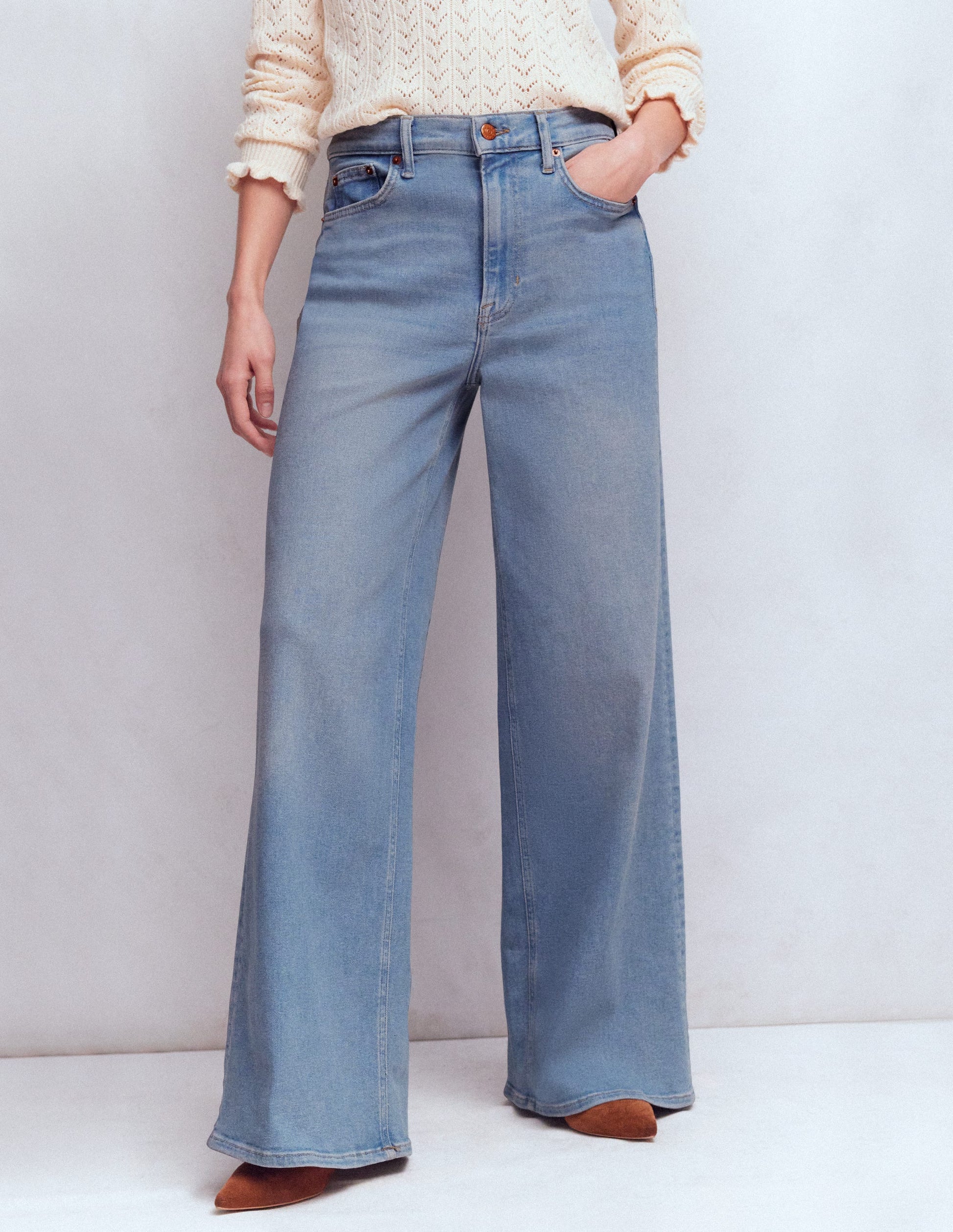 High Rise Wide Leg Jeans-Light Vintage-4