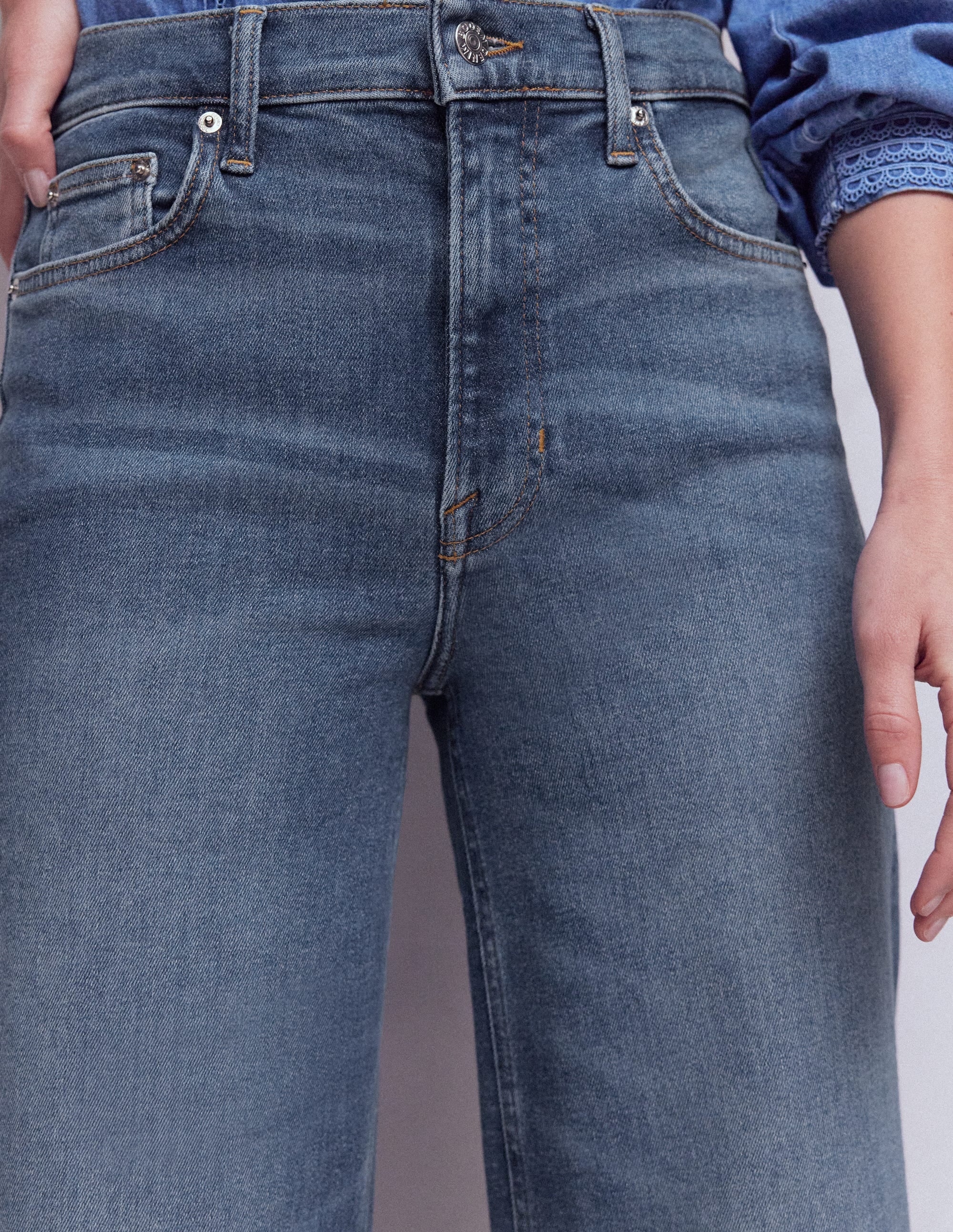 High Rise Wide Leg Jeans-Mid Vintage - Image 2