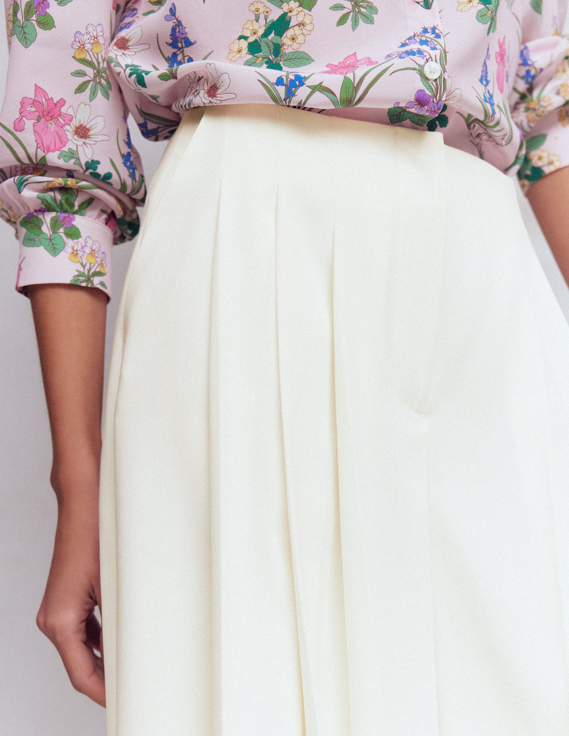 Regent Wide Leg Trousers-Ivory-2