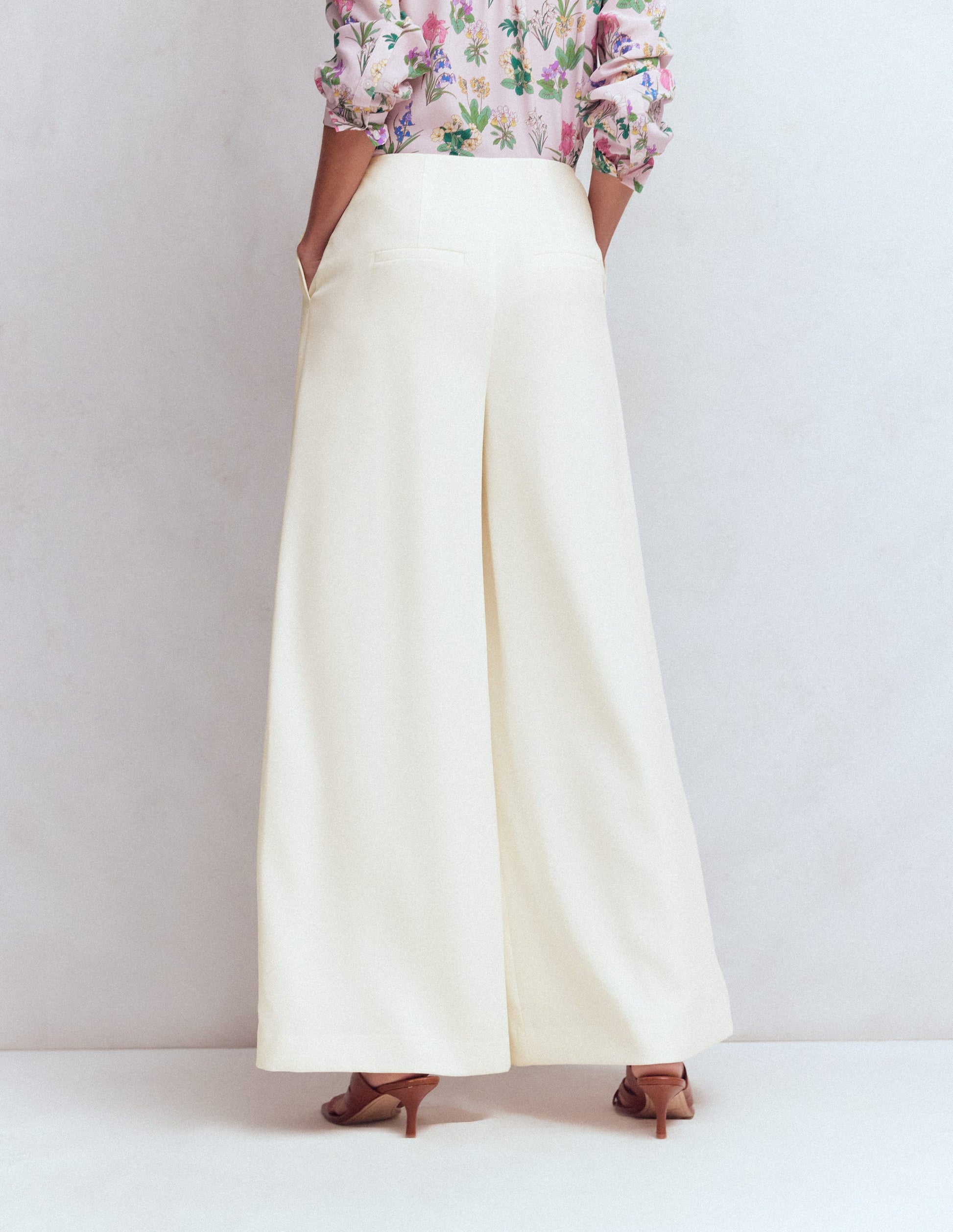 Regent Wide Leg Trousers-Ivory-3