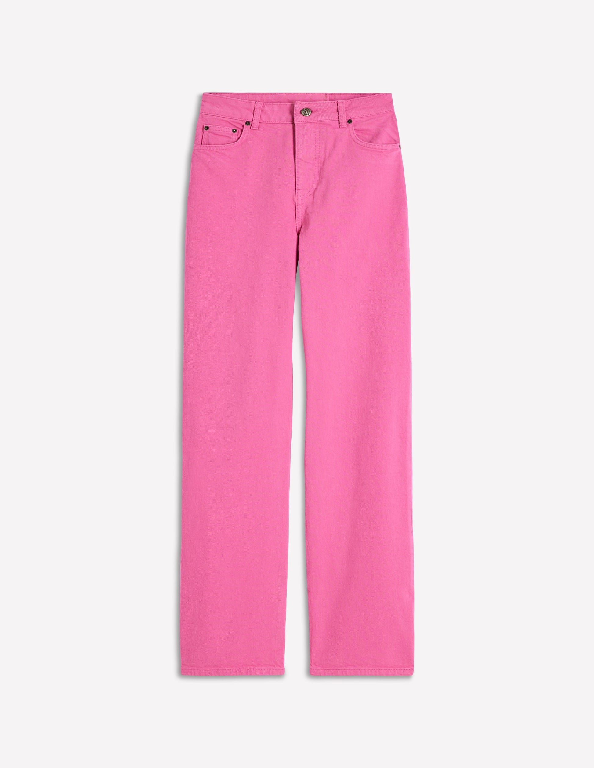 High Rise Column Leg Jeans-Bright Pink-6