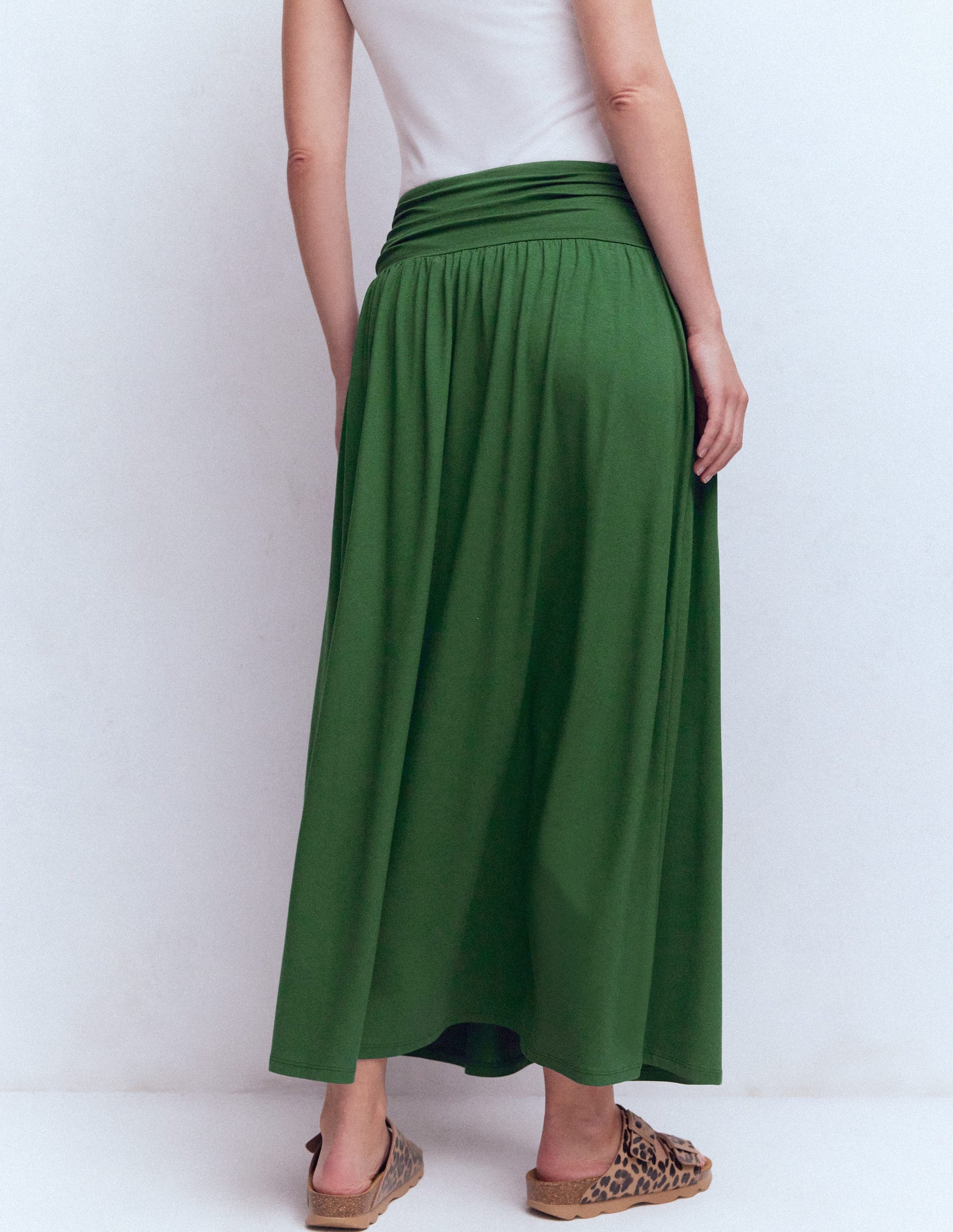 Rosaline Jersey Skirt-Hunter Green-3