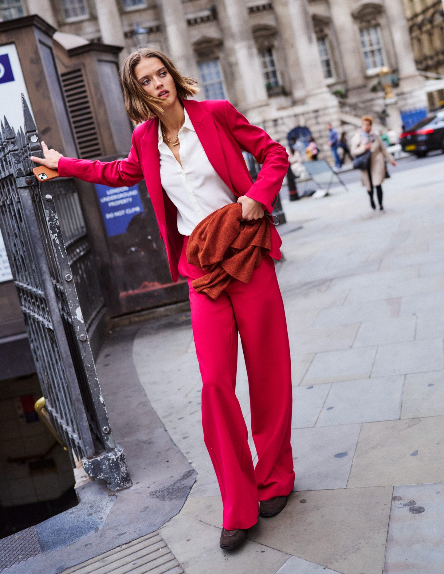 Belgravia Ponte Trousers-Pomegranate