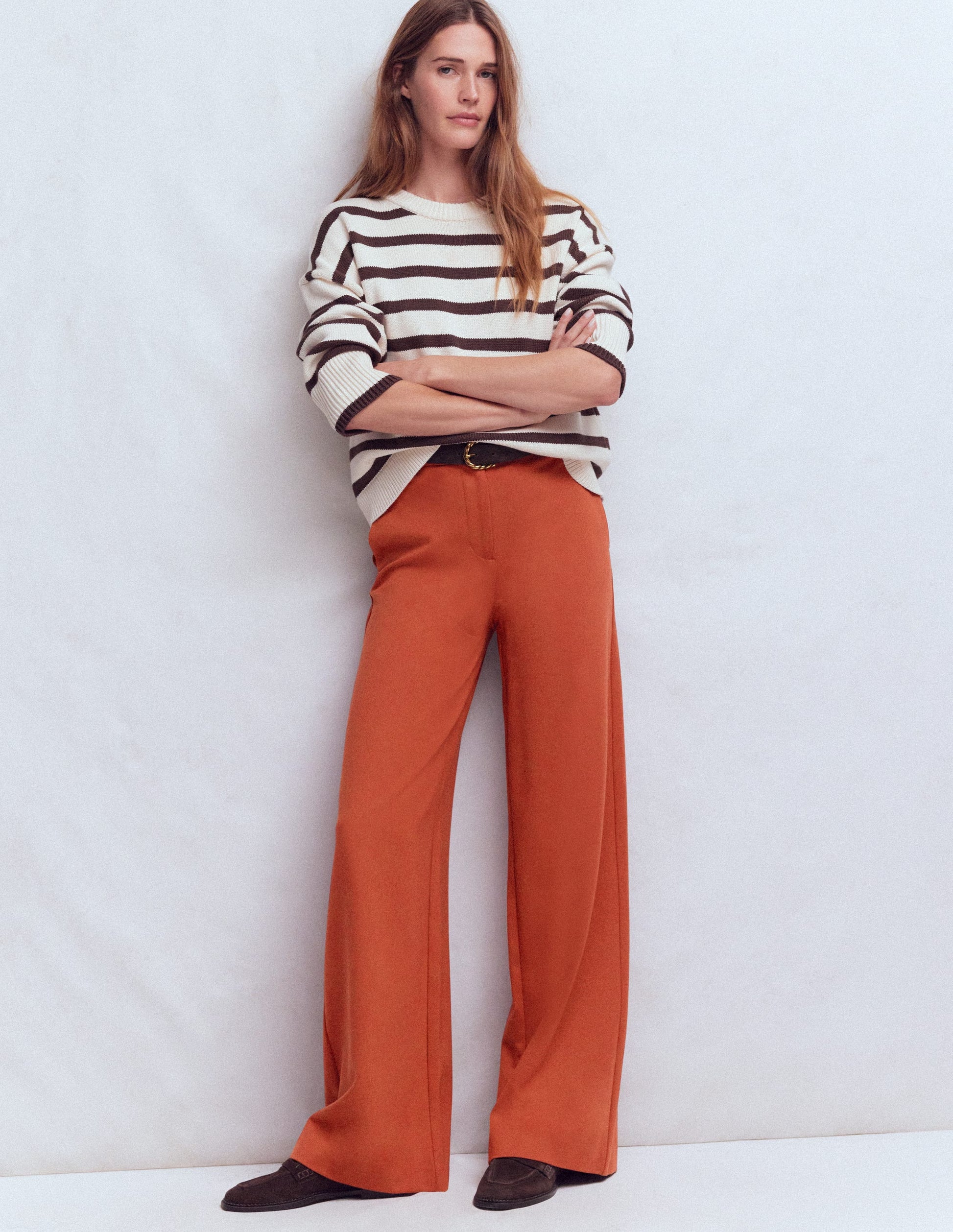 Belgravia Ponte Trousers-Burnt Orange-1