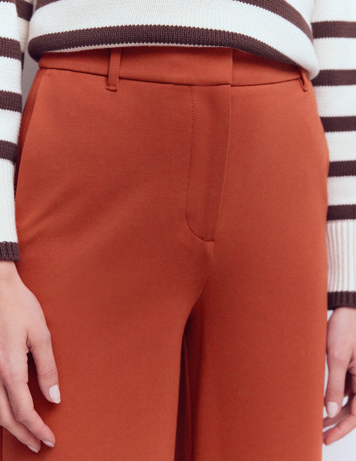 Belgravia Ponte Trousers-Burnt Orange