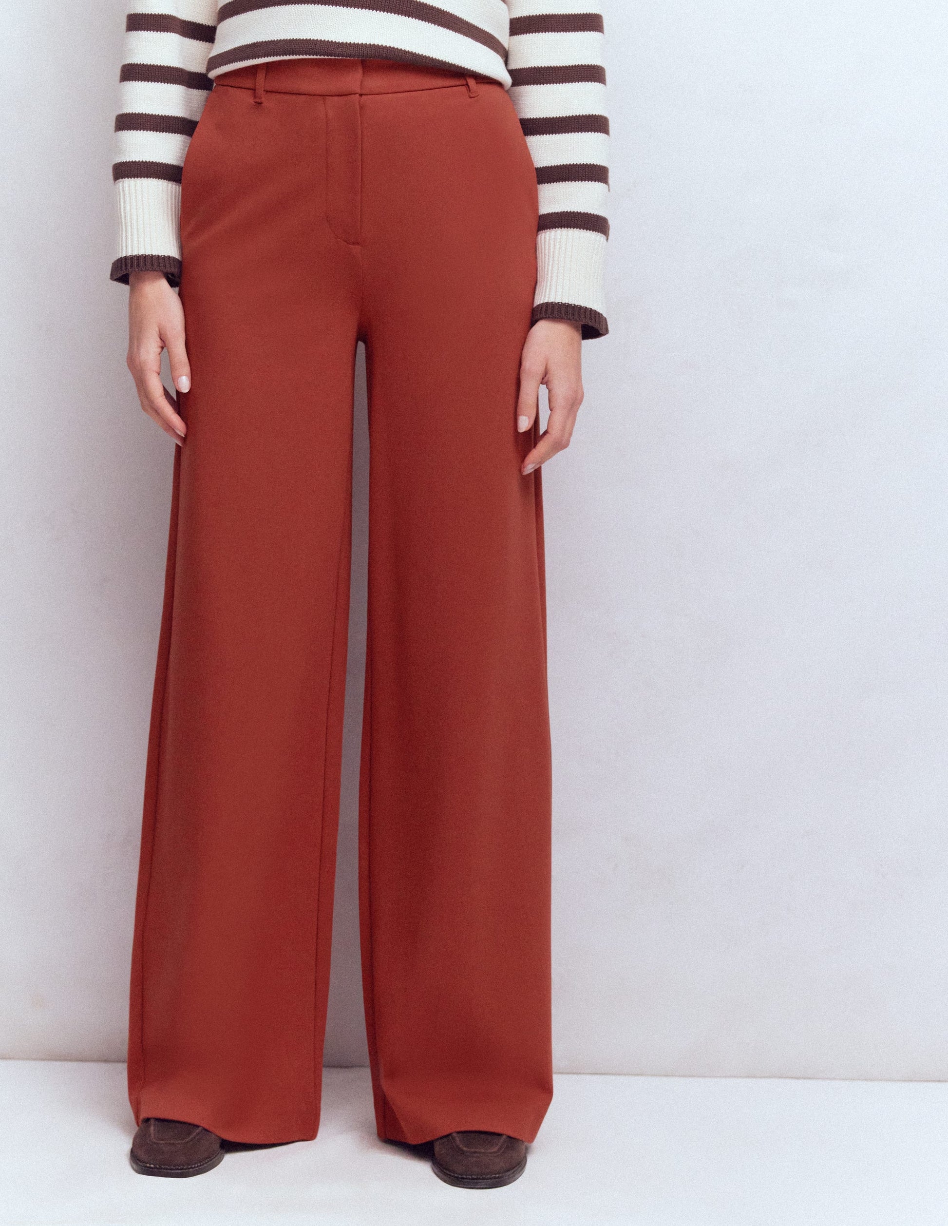 Belgravia Ponte Trousers-Burnt Orange-4