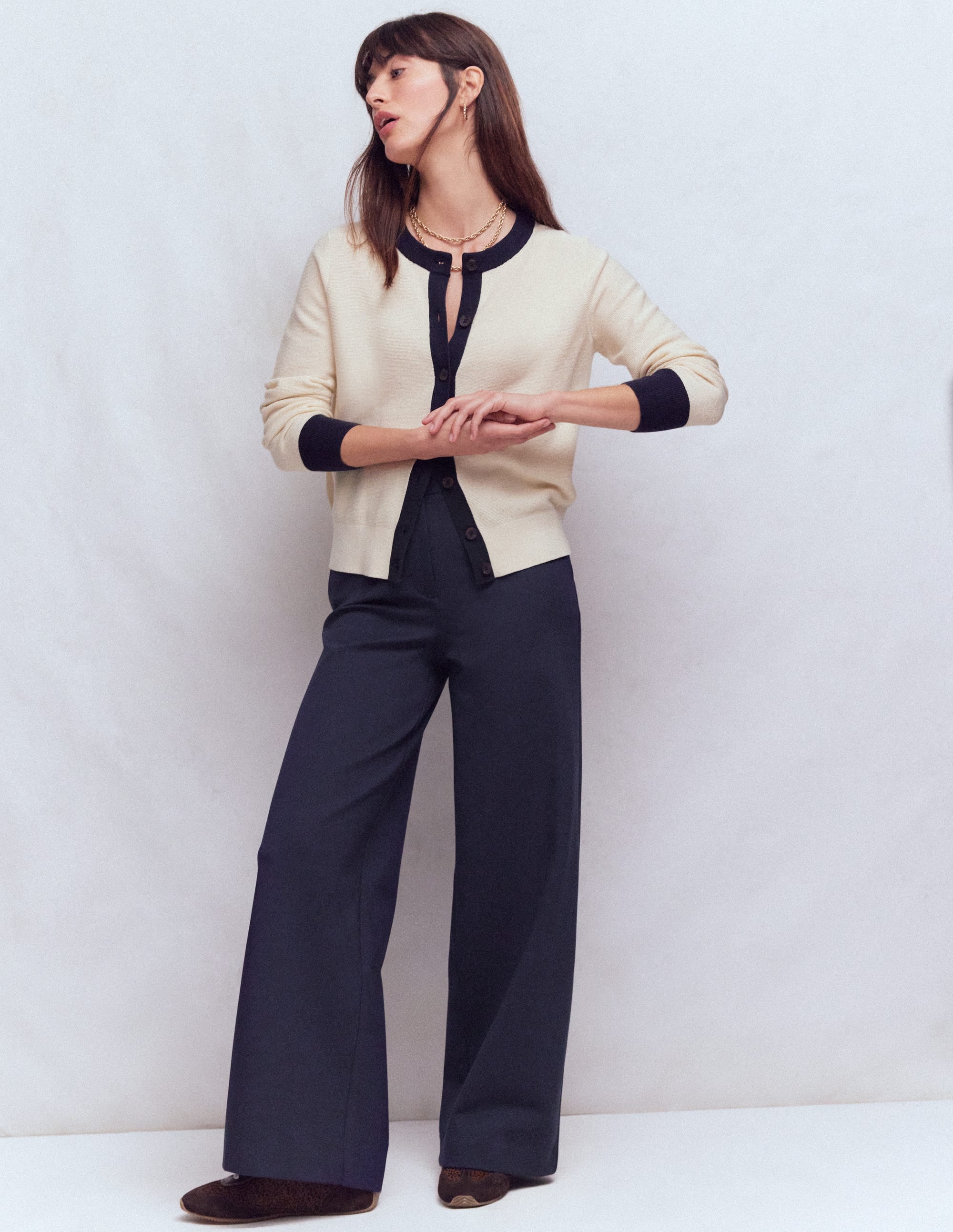 Belgravia Ponte Trousers-Navy - Image 1
