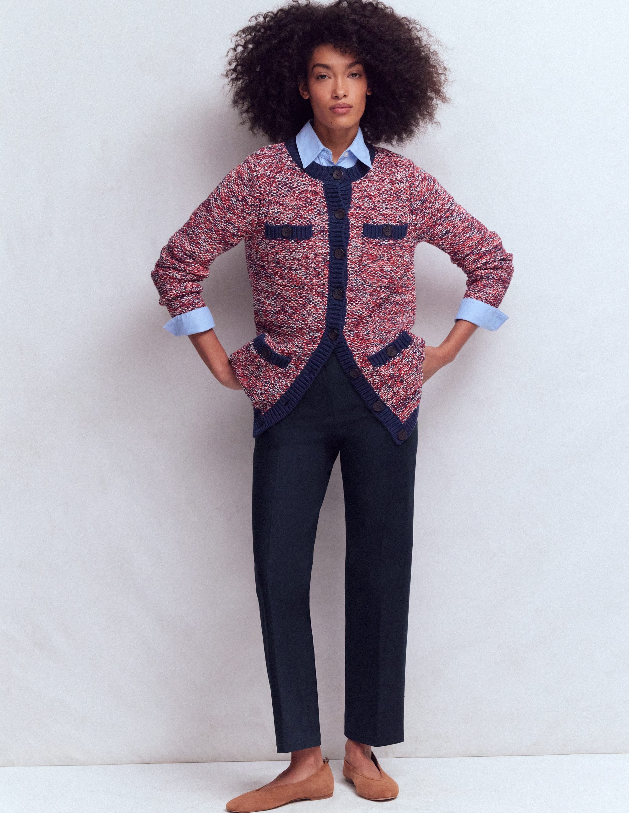 Canonbury Cotton 7/8 Trousers-Navy - Image 1