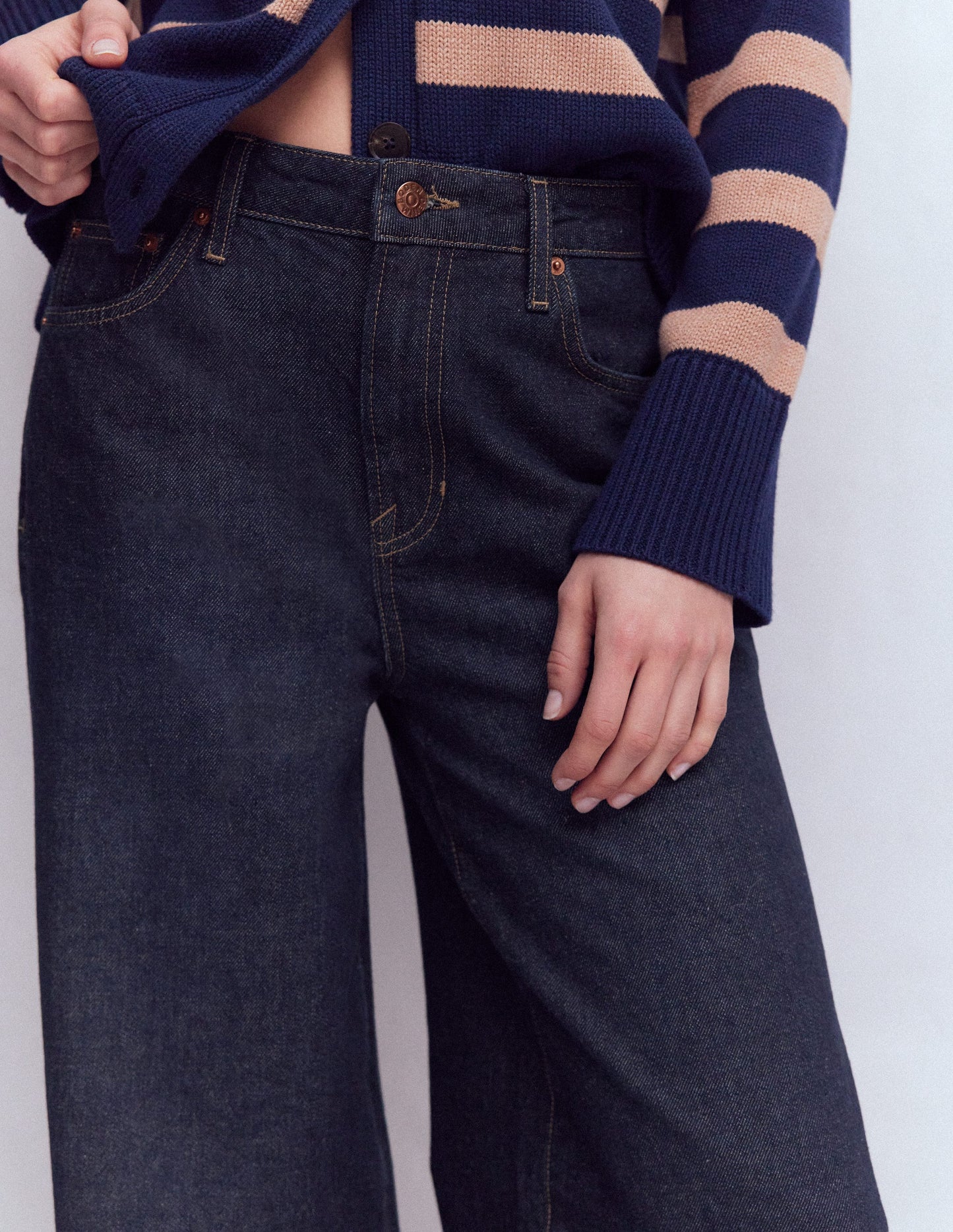 Relaxed Wide Leg  Jeans-Indigo