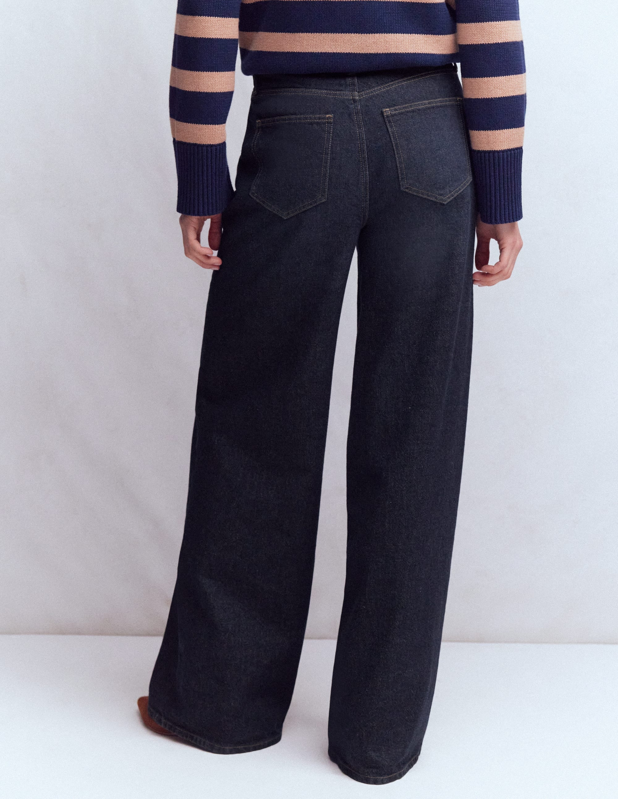 Relaxed Wide Leg  Jeans-Indigo - Image 3