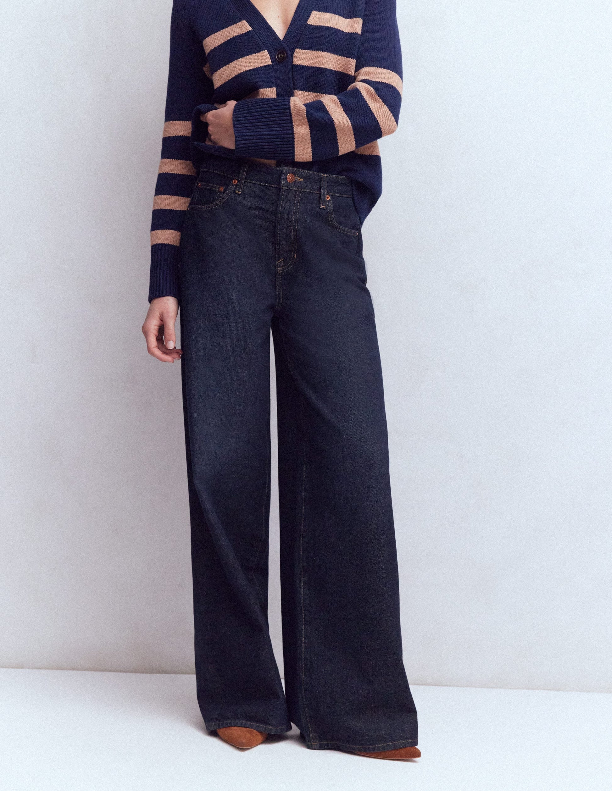 Relaxed Wide Leg  Jeans-Indigo-4