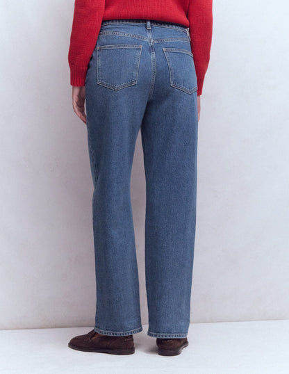 Mid Rise Straight Leg Jeans-Mid Vintage-3