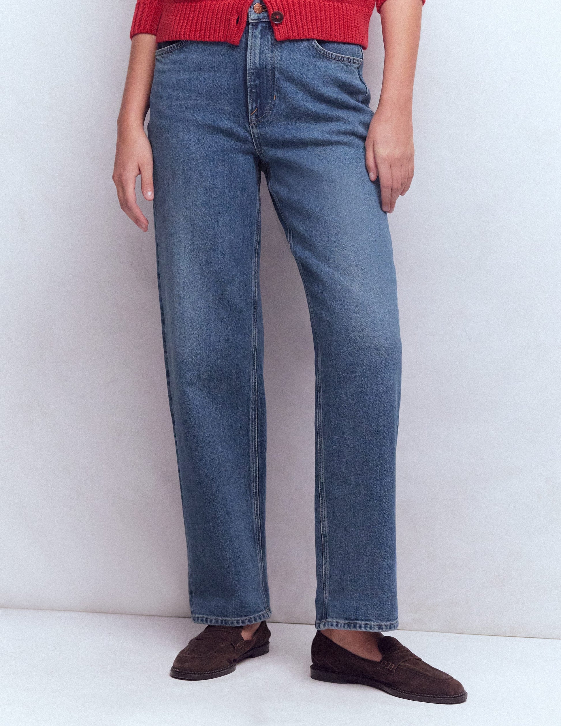 Mid Rise Straight Leg Jeans-Mid Vintage-4