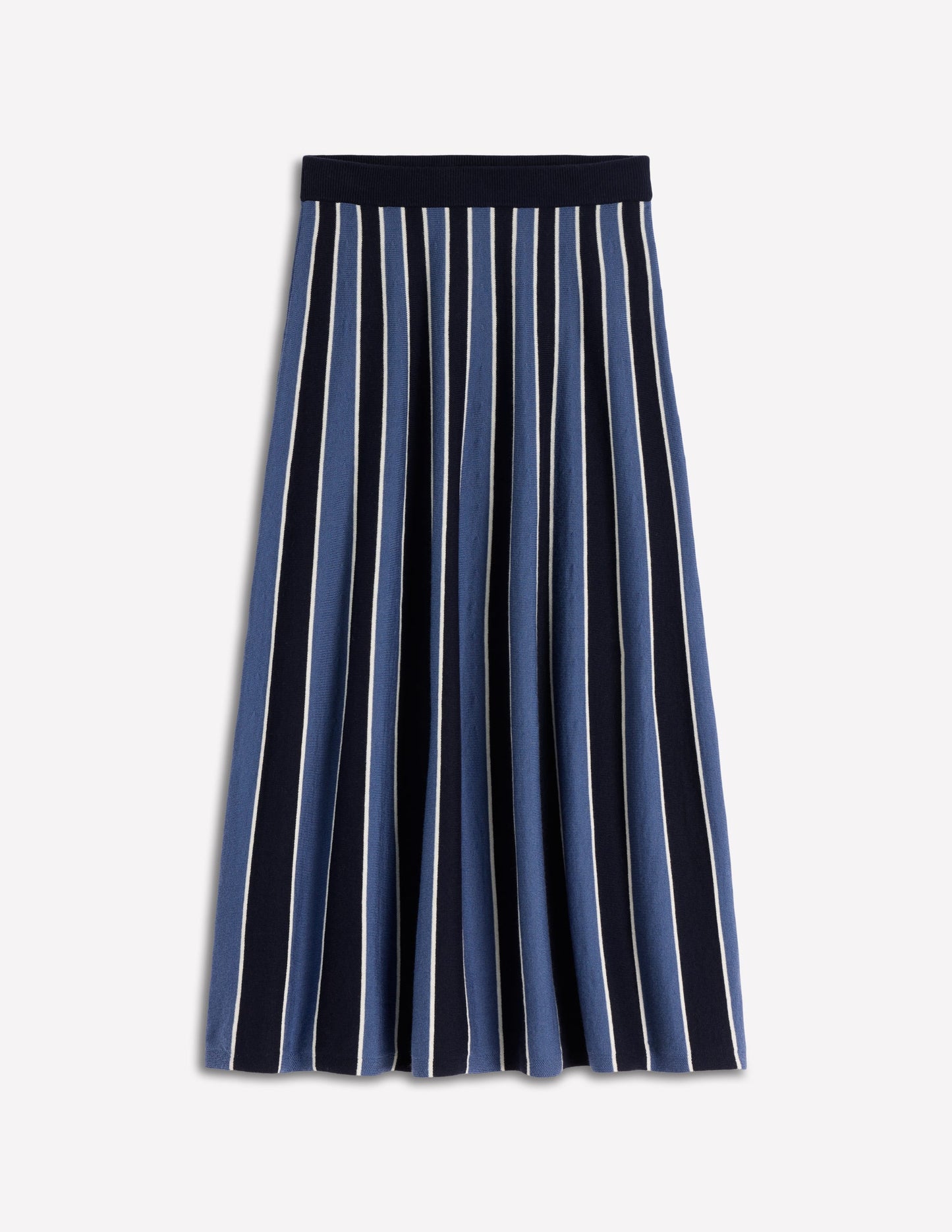 Liz Knitted Midi Skirt-True Navy Stripe