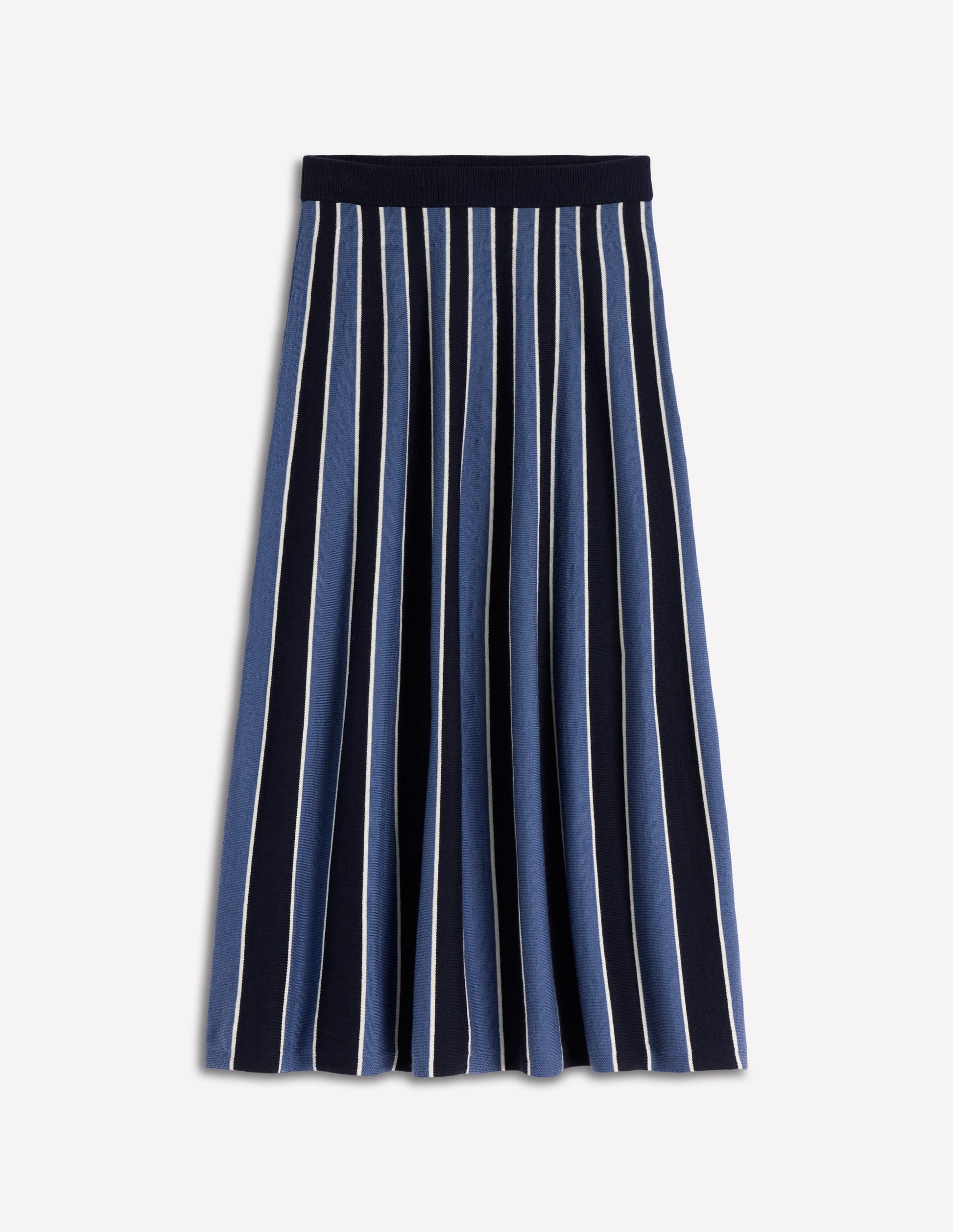 Liz Knitted Midi Skirt-True Navy Stripe-5