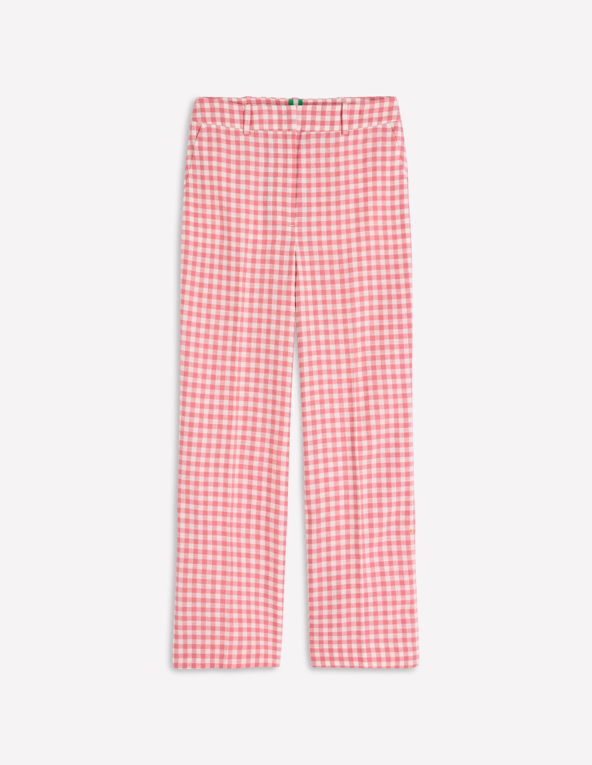 Canonbury 7/8 Linen Trousers-Vintage Rose Gingham-7