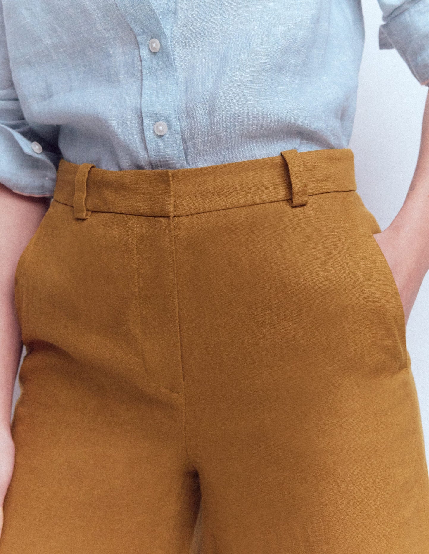 Belgravia Linen Trousers-GINGERBREAD