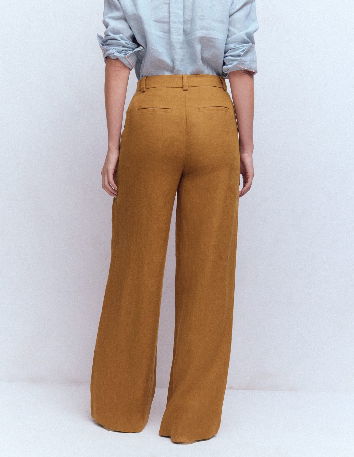 Belgravia Linen Trousers-GINGERBREAD