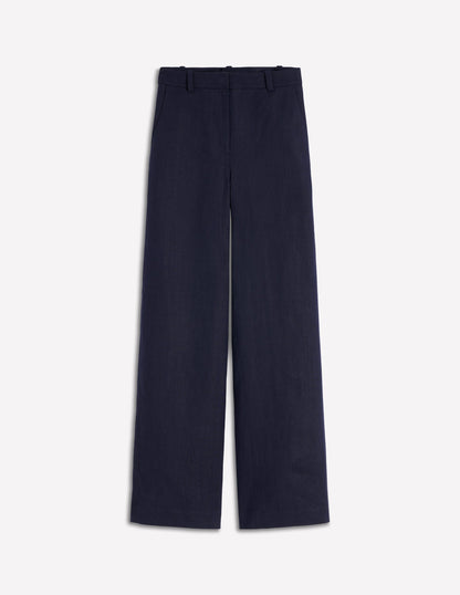 Belgravia Linen Trousers-Navy-5