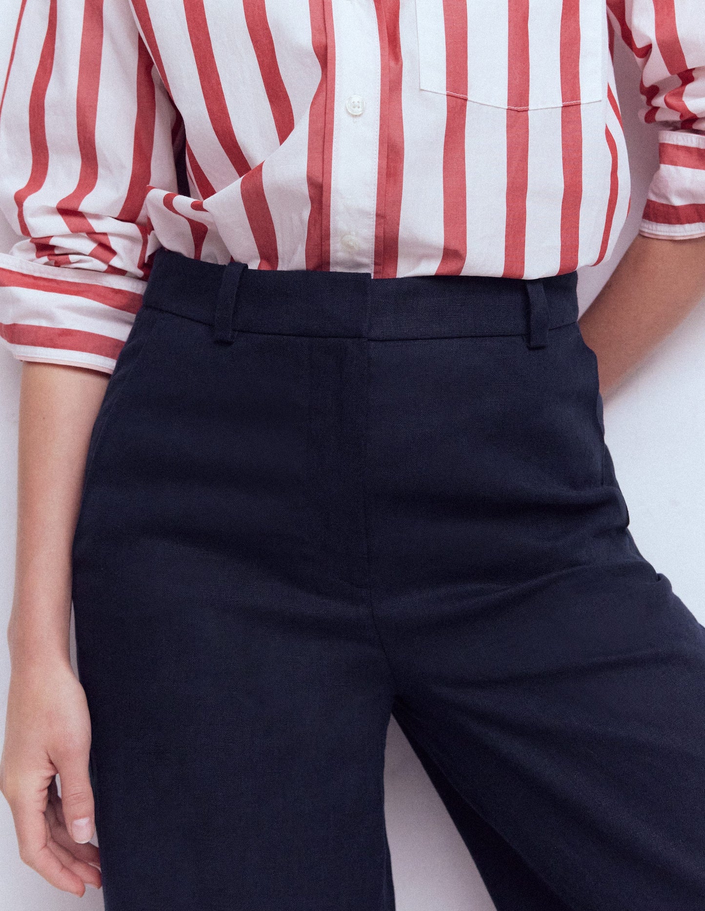 Belgravia Linen Trousers-Navy