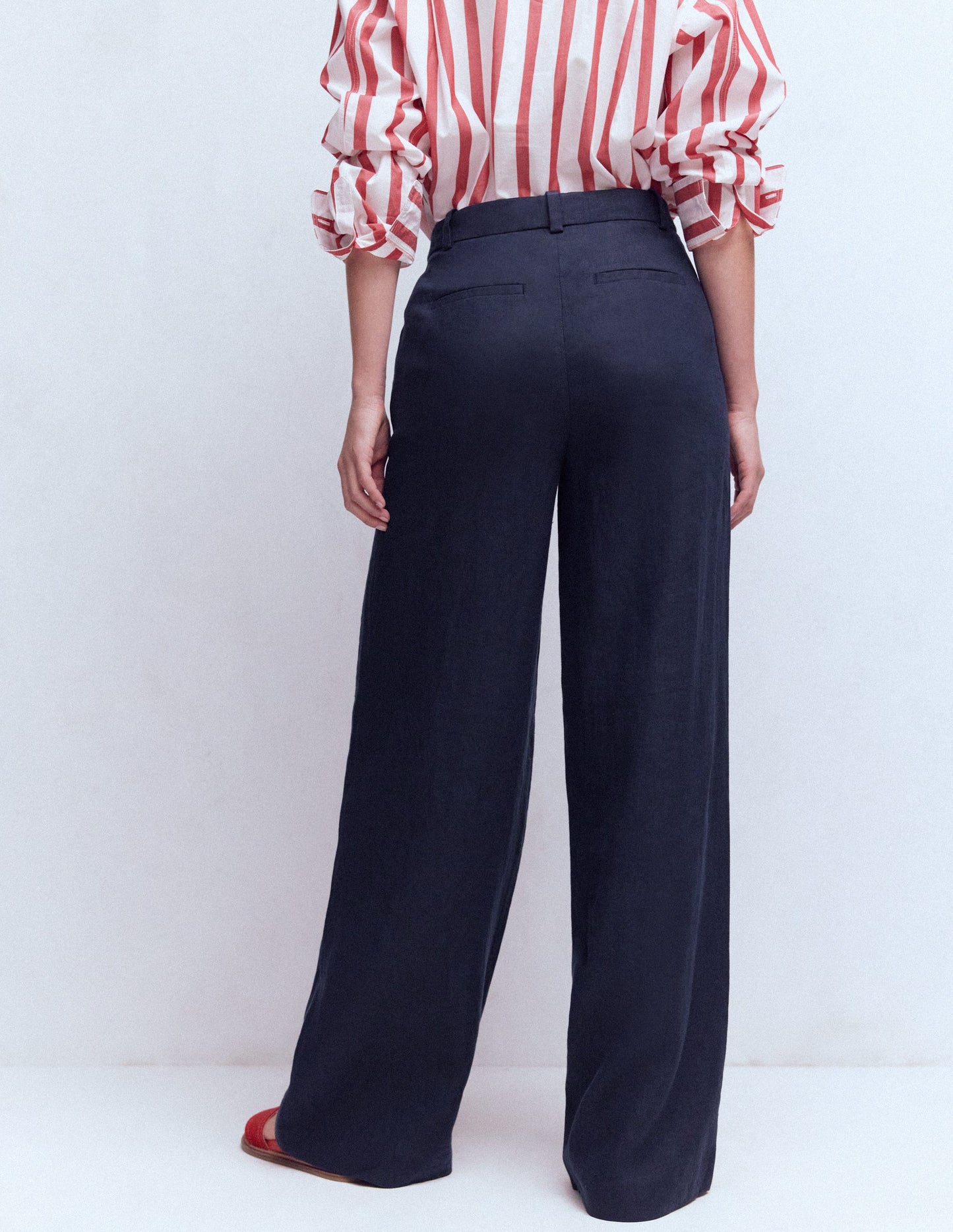 Belgravia Linen Trousers-Navy