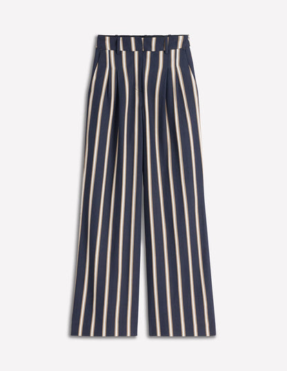Kensington Tailored Trousers-Navy Camel Tram Stripe-6