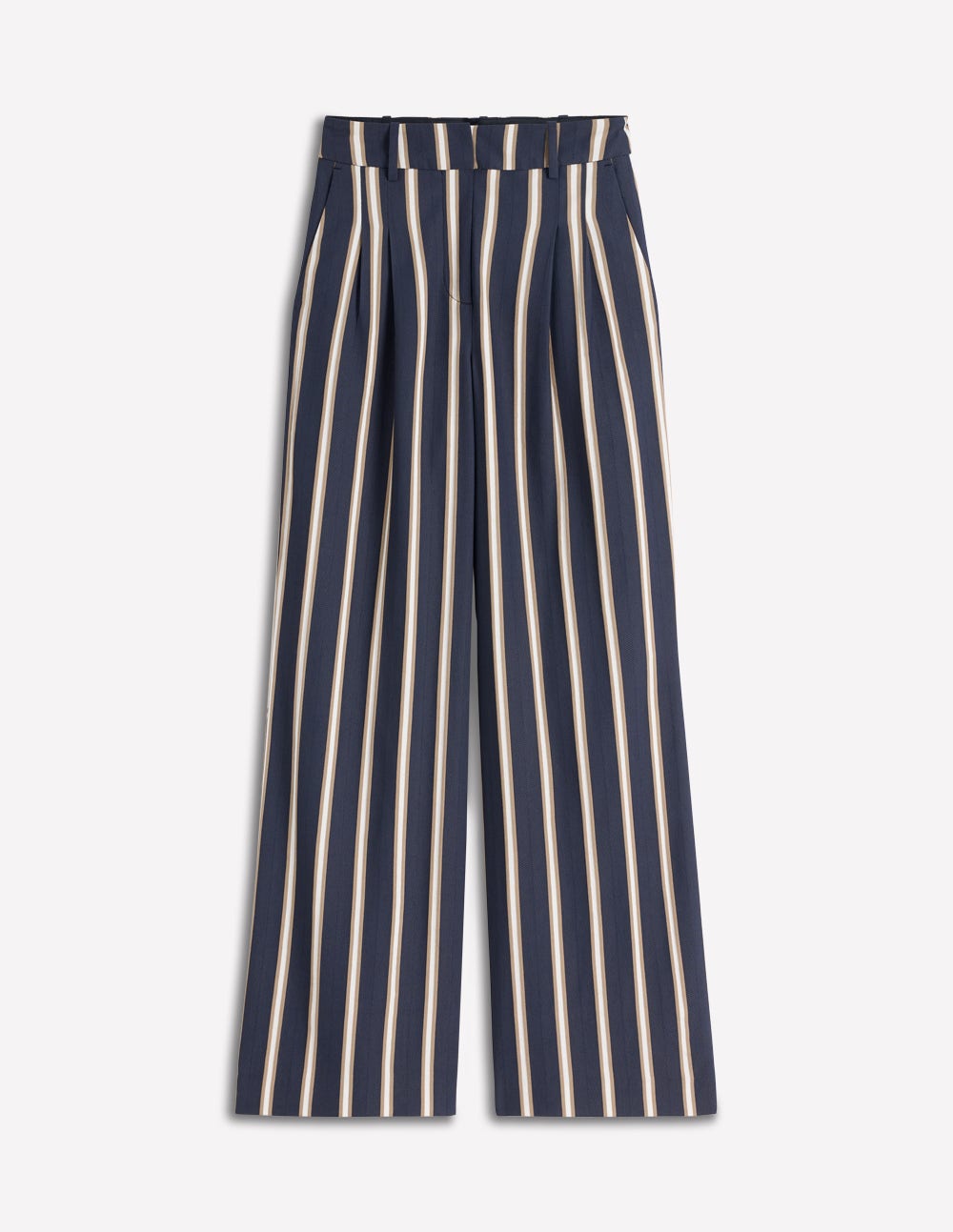 Kensington Tailored Trousers-Navy Camel Tram Stripe-6
