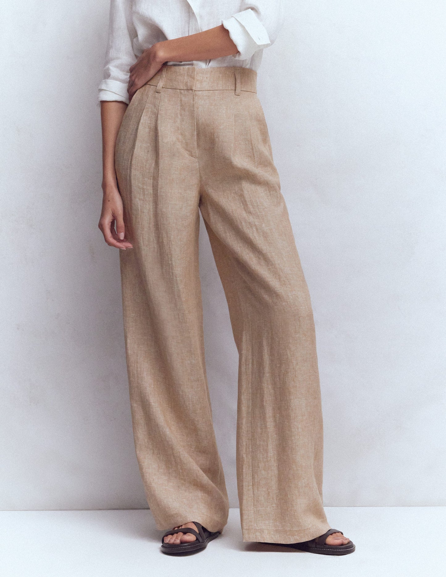Kensington Linen Trousers-Amphora Chambray