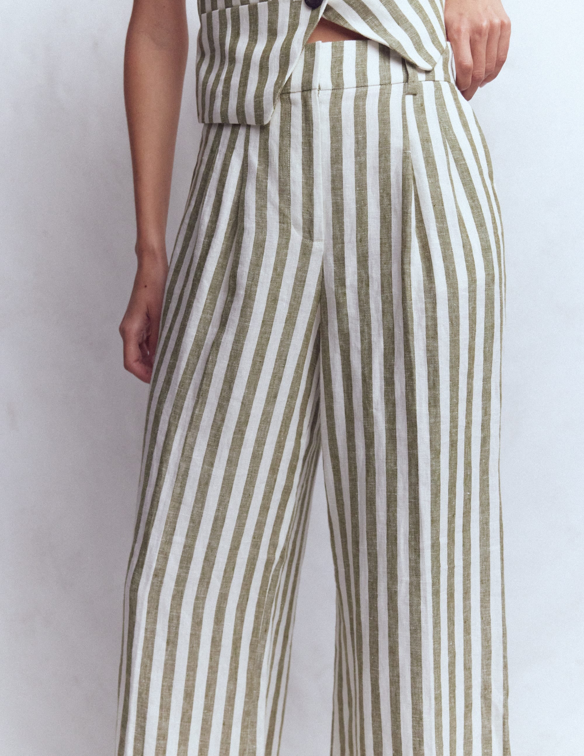 Kensington Linen Trousers-Mayfly Stripe - Image 2