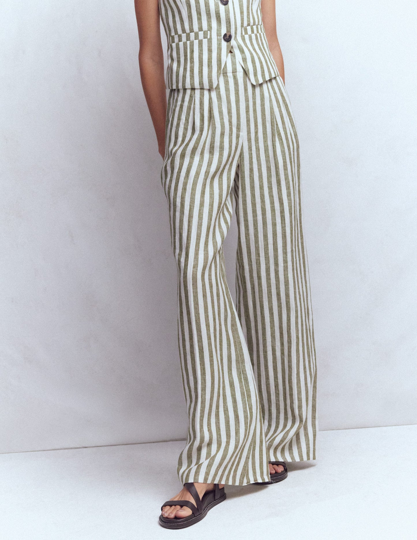 Kensington Linen Trousers-Mayfly Stripe